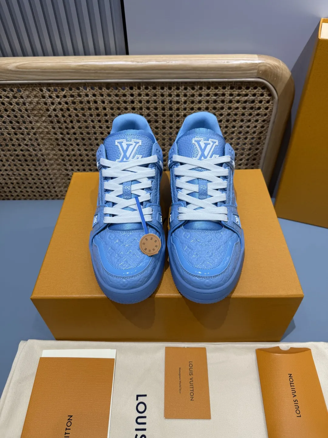 Breathable Louis Vuitton Trainer Limited Blue Replica  Shoes – Premium Rep Shoes 413