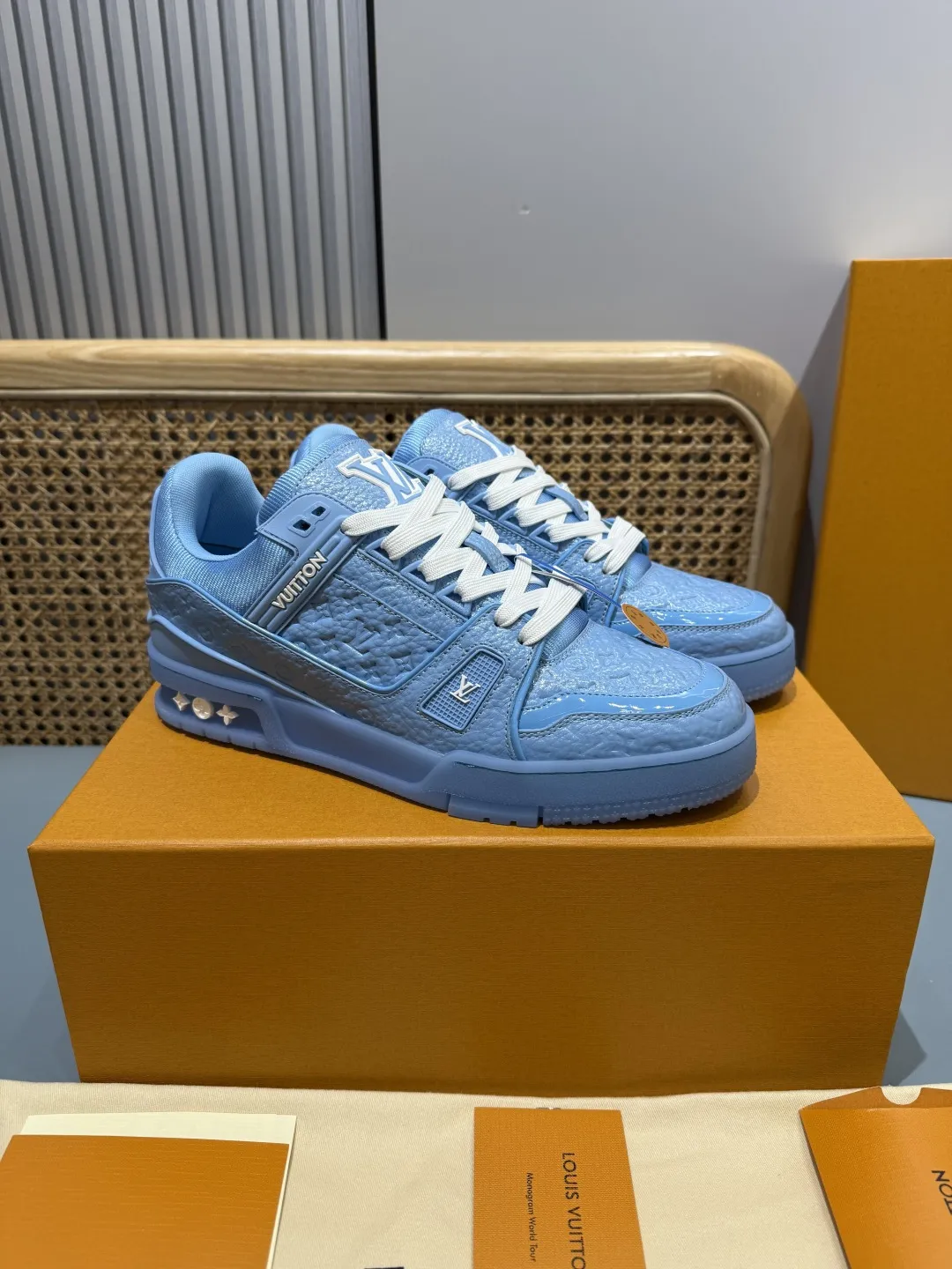 Breathable Louis Vuitton Trainer Limited Blue Replica  Shoes – Premium Rep Shoes 413