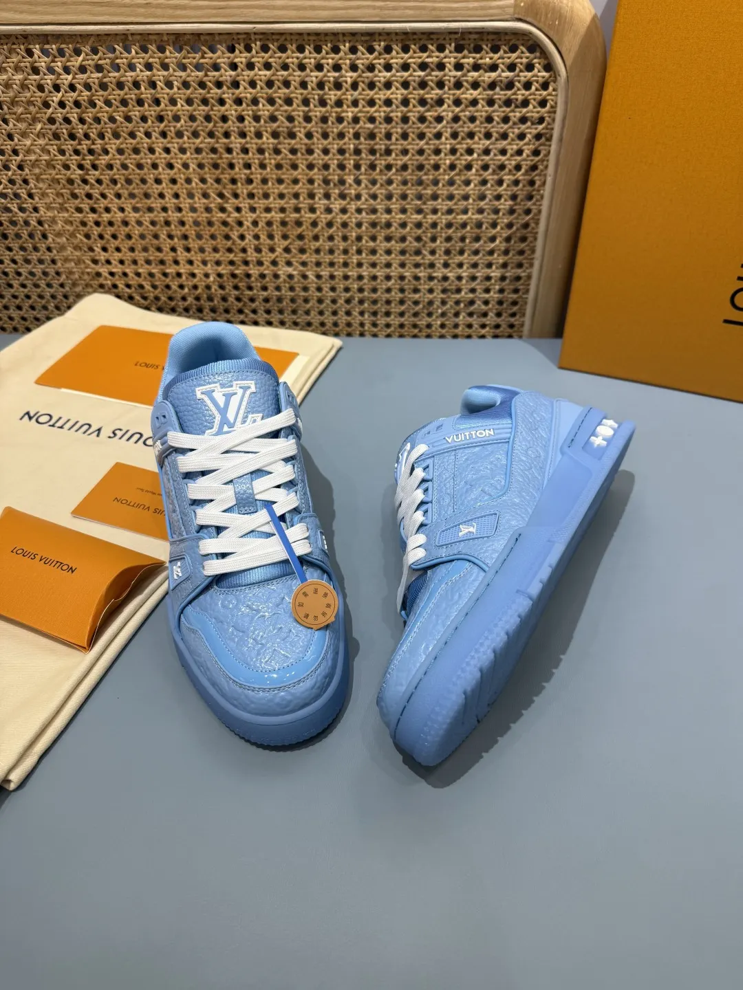 Breathable Louis Vuitton Trainer Limited Blue Replica  Shoes – Premium Rep Shoes 413
