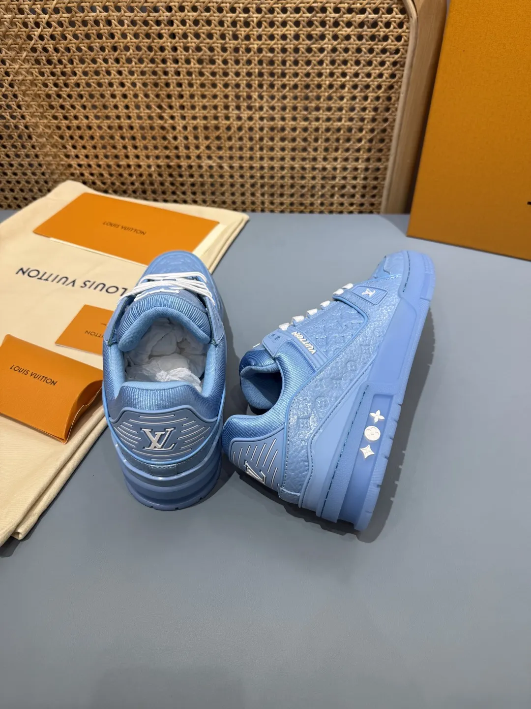 Breathable Louis Vuitton Trainer Limited Blue Replica  Shoes – Premium Rep Shoes 413
