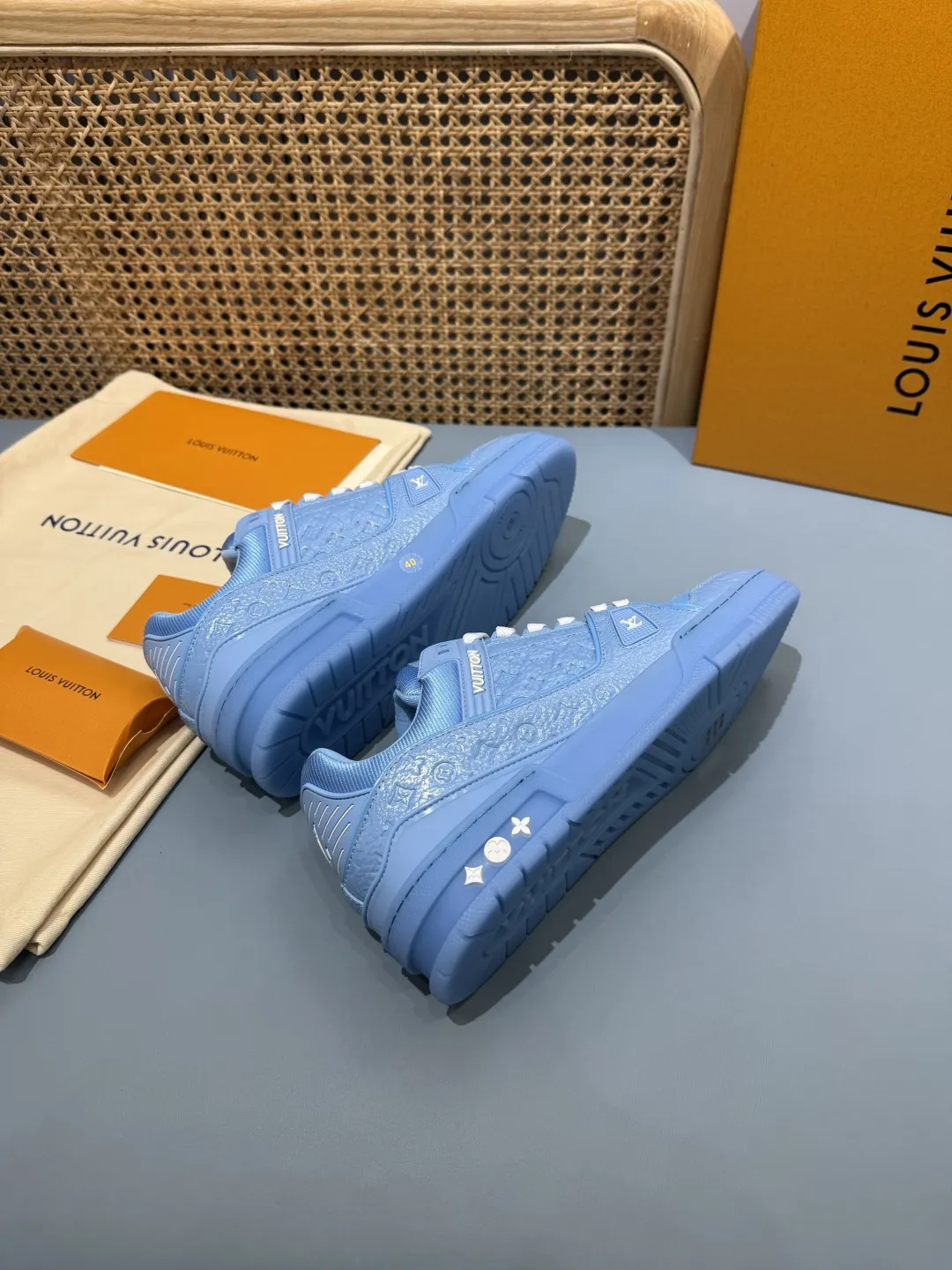 Breathable Louis Vuitton Trainer Limited Blue Replica  Shoes – Premium Rep Shoes 413
