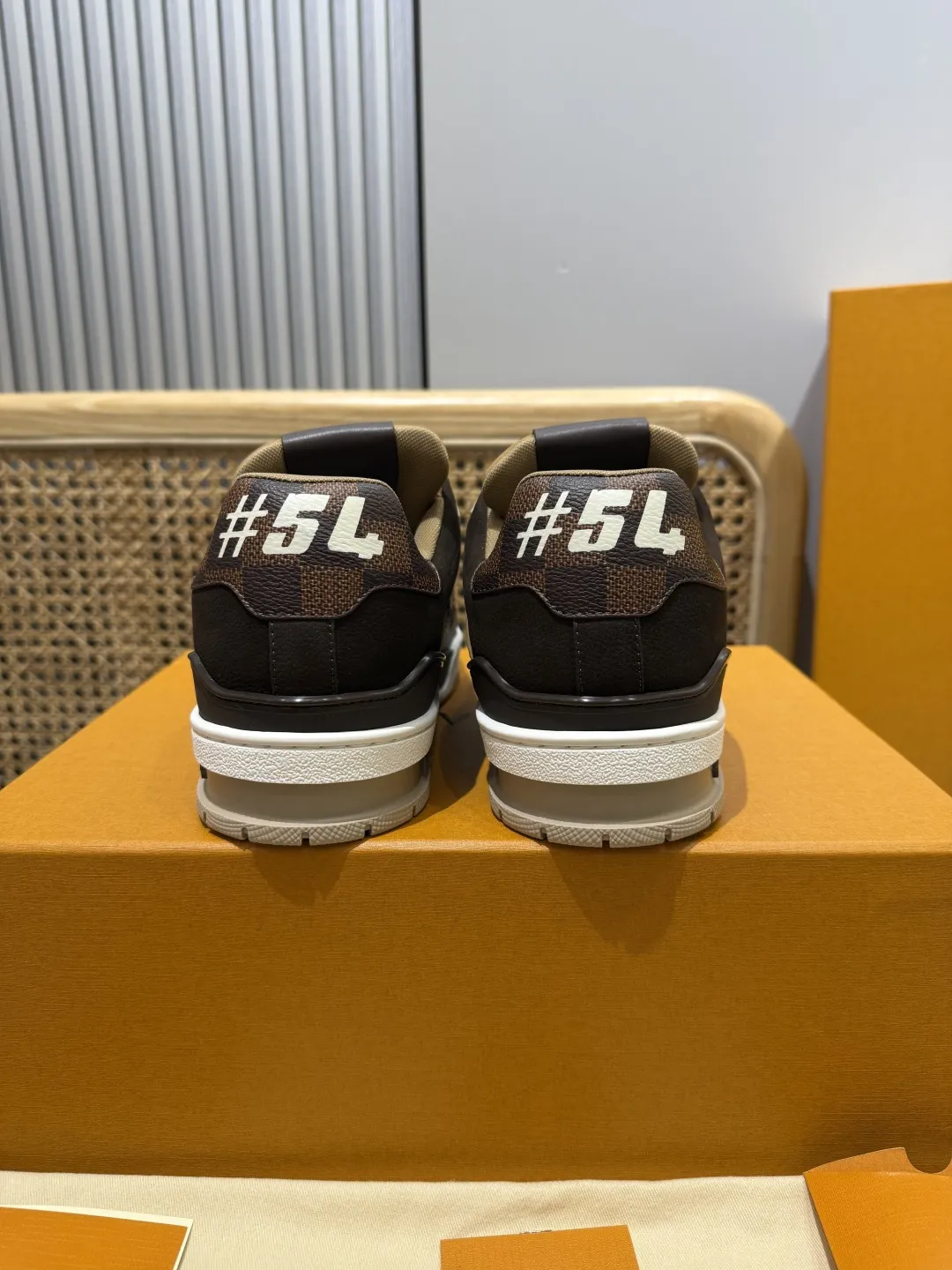Vibrant Louis Vuitton Trainer Limited Edition Brown Sneakers – Replica LV Style with Rep Shoes Design 410