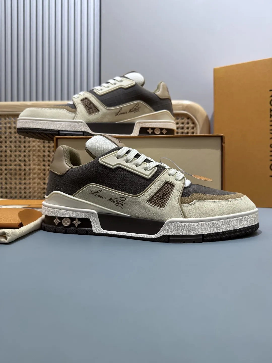 Louis Vuitton Trainer Maillard Brown Replica Sneakers with Rep Shoes Style AllSeason 456
