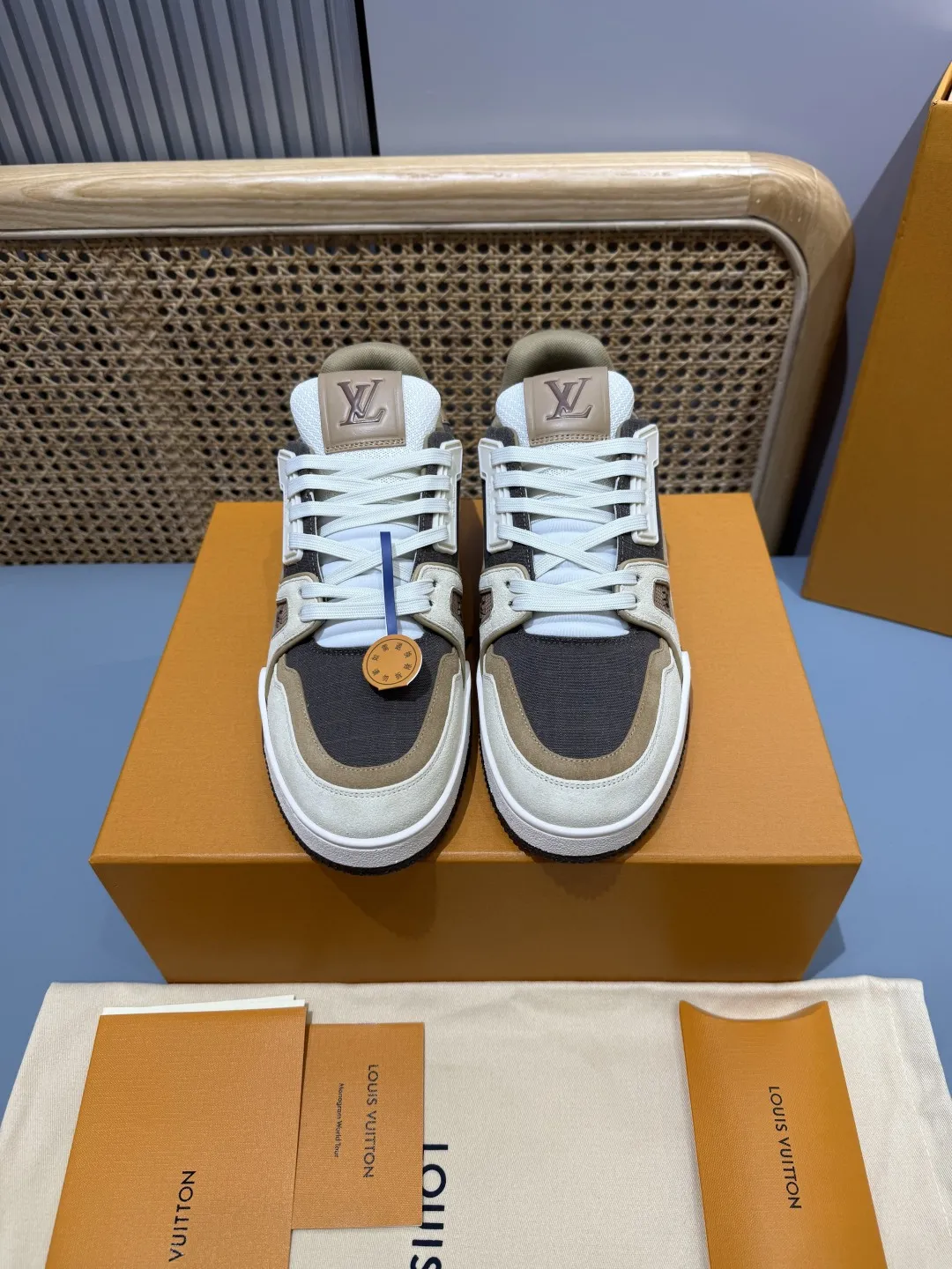 Louis Vuitton Trainer Maillard Brown Replica Sneakers with Rep Shoes Style AllSeason 456