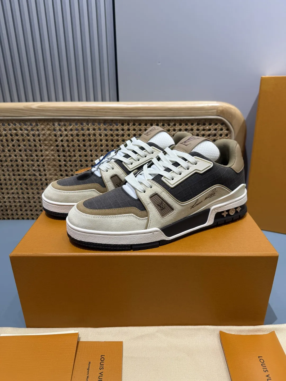 Louis Vuitton Trainer Maillard Brown Replica Sneakers with Rep Shoes Style AllSeason 456