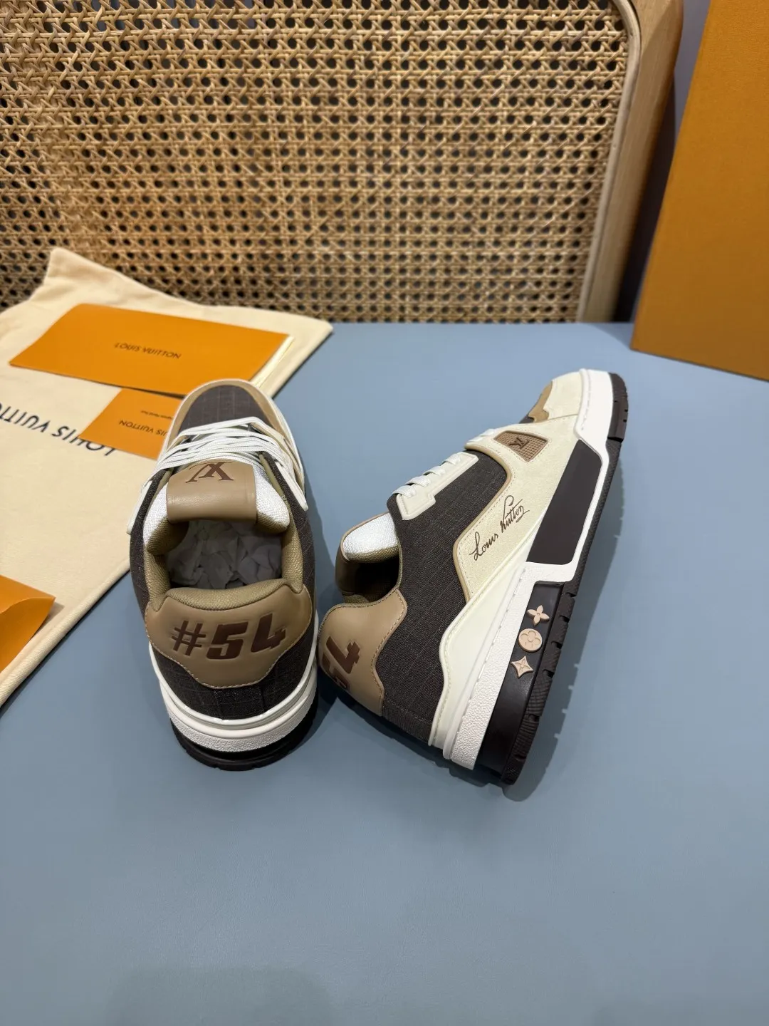 Louis Vuitton Trainer Maillard Brown Replica Sneakers with Rep Shoes Style AllSeason 456