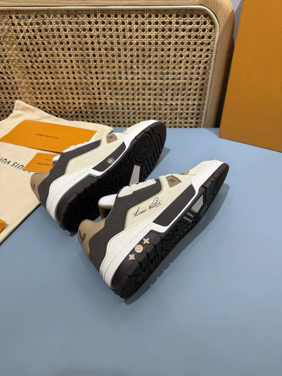 Louis Vuitton Trainer Maillard Brown Replica Sneakers with Rep Shoes Style AllSeason 456