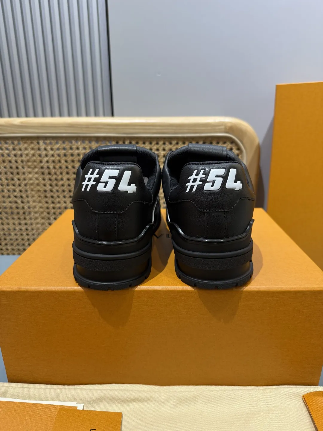 Louis Vuitton Trainer Monogram Black Replica Shoes with Rep Shoes Design Lightweight 426