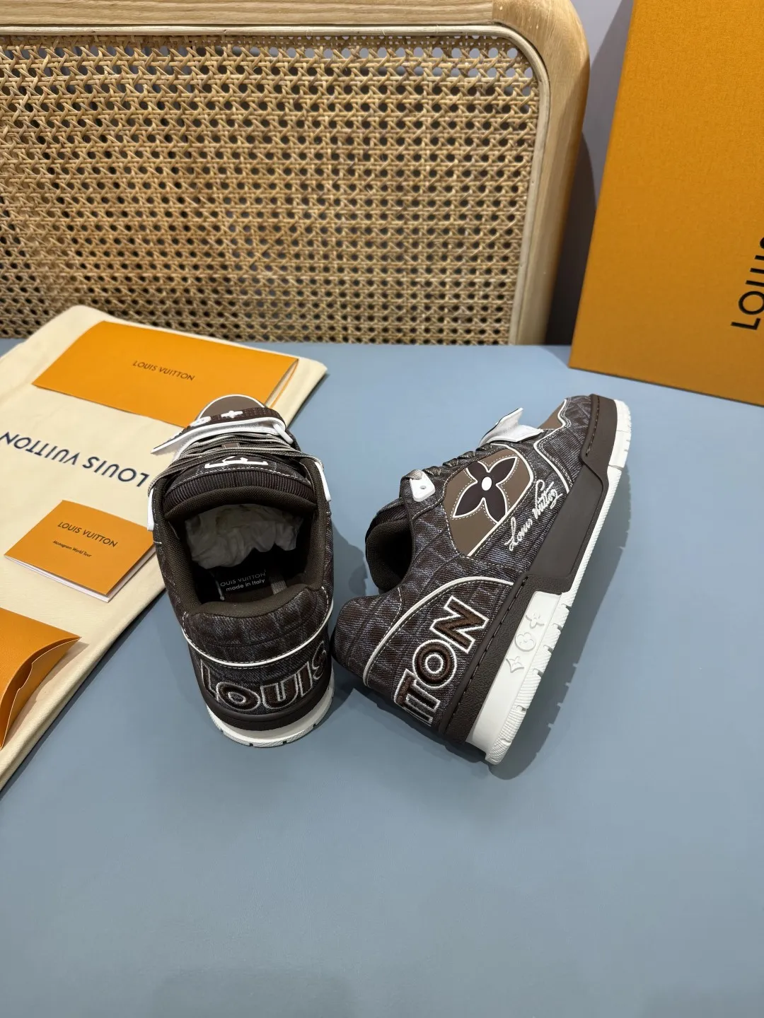 Lightweight Louis Vuitton Trainer Monogram Brown Replica Shoes – Rep Sneakers 428