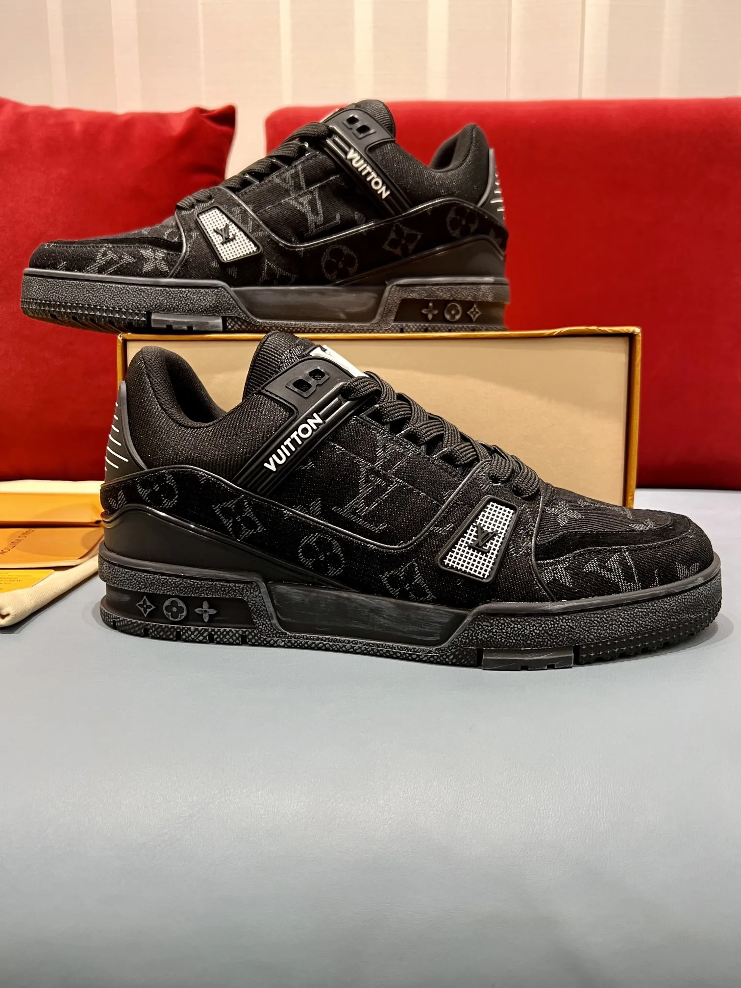 TravelReady Louis Vuitton Trainer Monogram Denim Black Sneakers – Rep Shoes & Louis Vuitton Replica 371