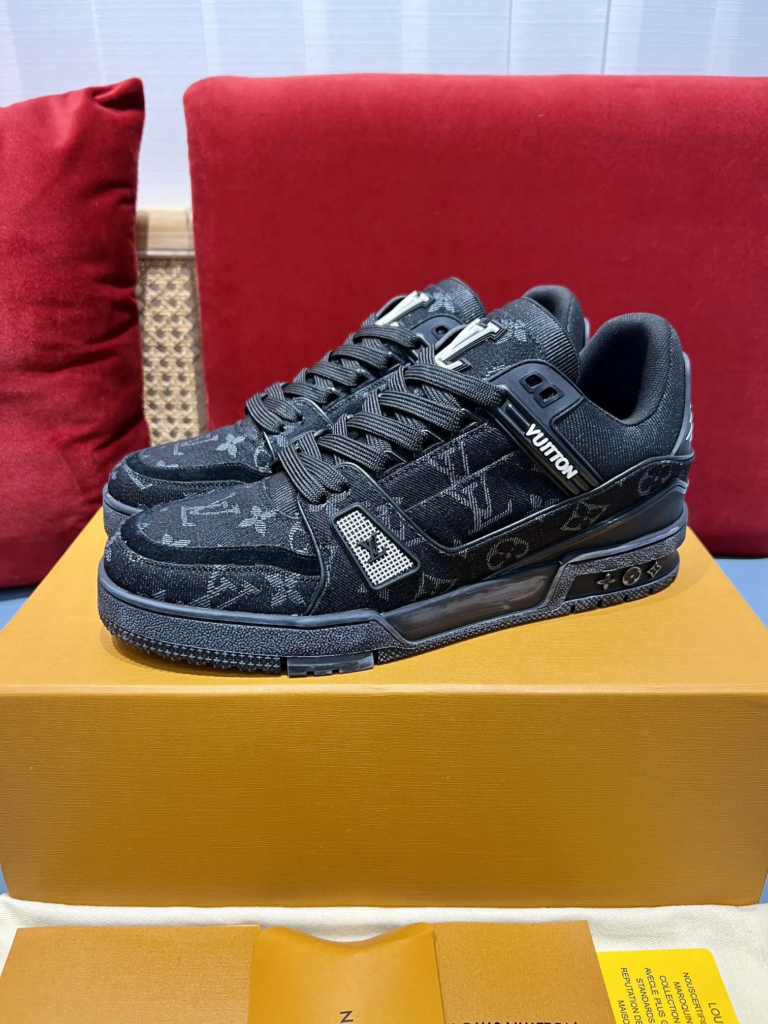 TravelReady Louis Vuitton Trainer Monogram Denim Black Sneakers – Rep Shoes & Louis Vuitton Replica 371