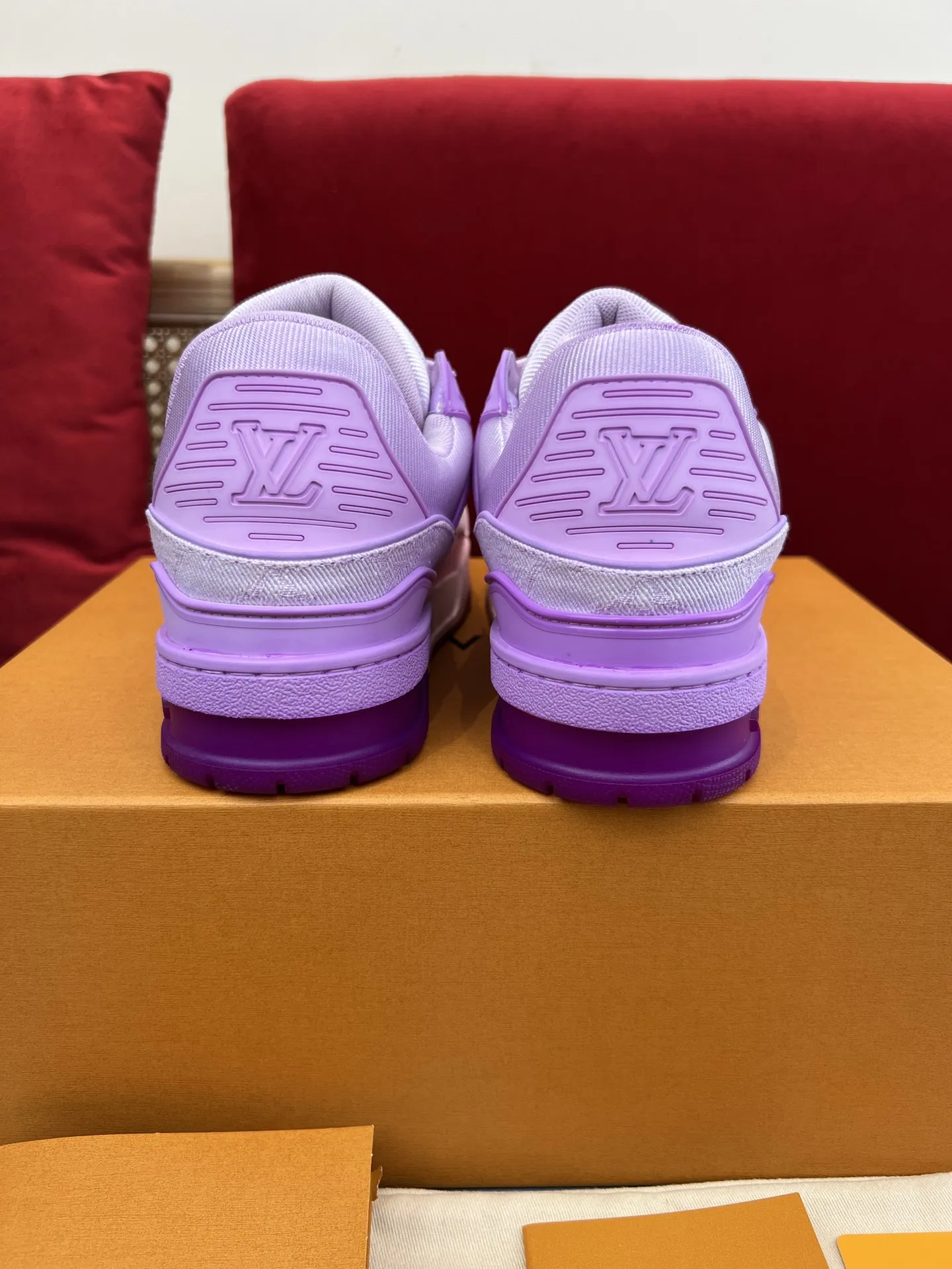 Louis Vuitton Trainer Monogram Denim Pink Replica Sneakers – Rep Shoes Unisex 304