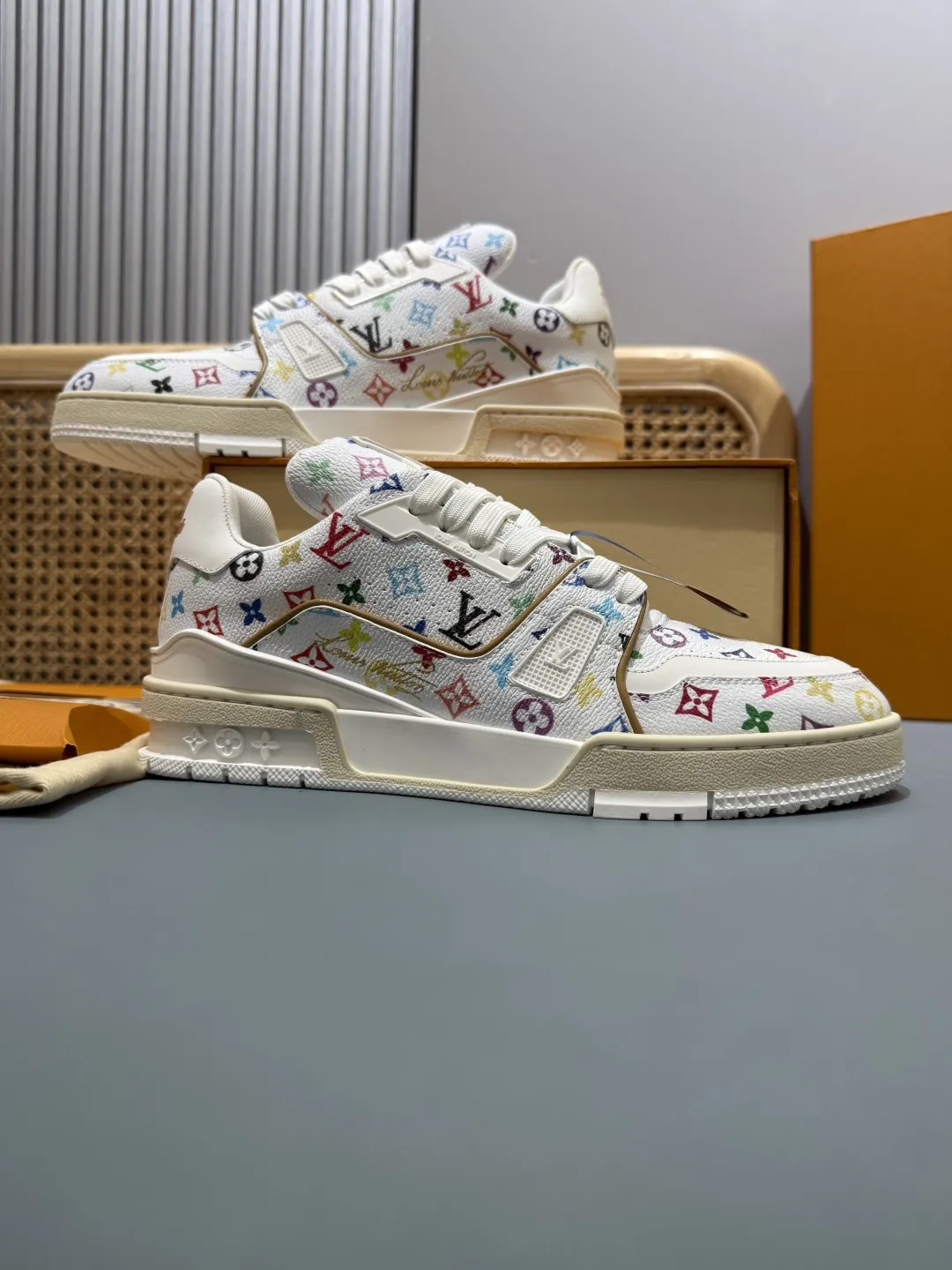 Louis Vuitton Trainer Monogram Multicolor Replica Shoes with Fake Louis Vuitton Design Durable 439