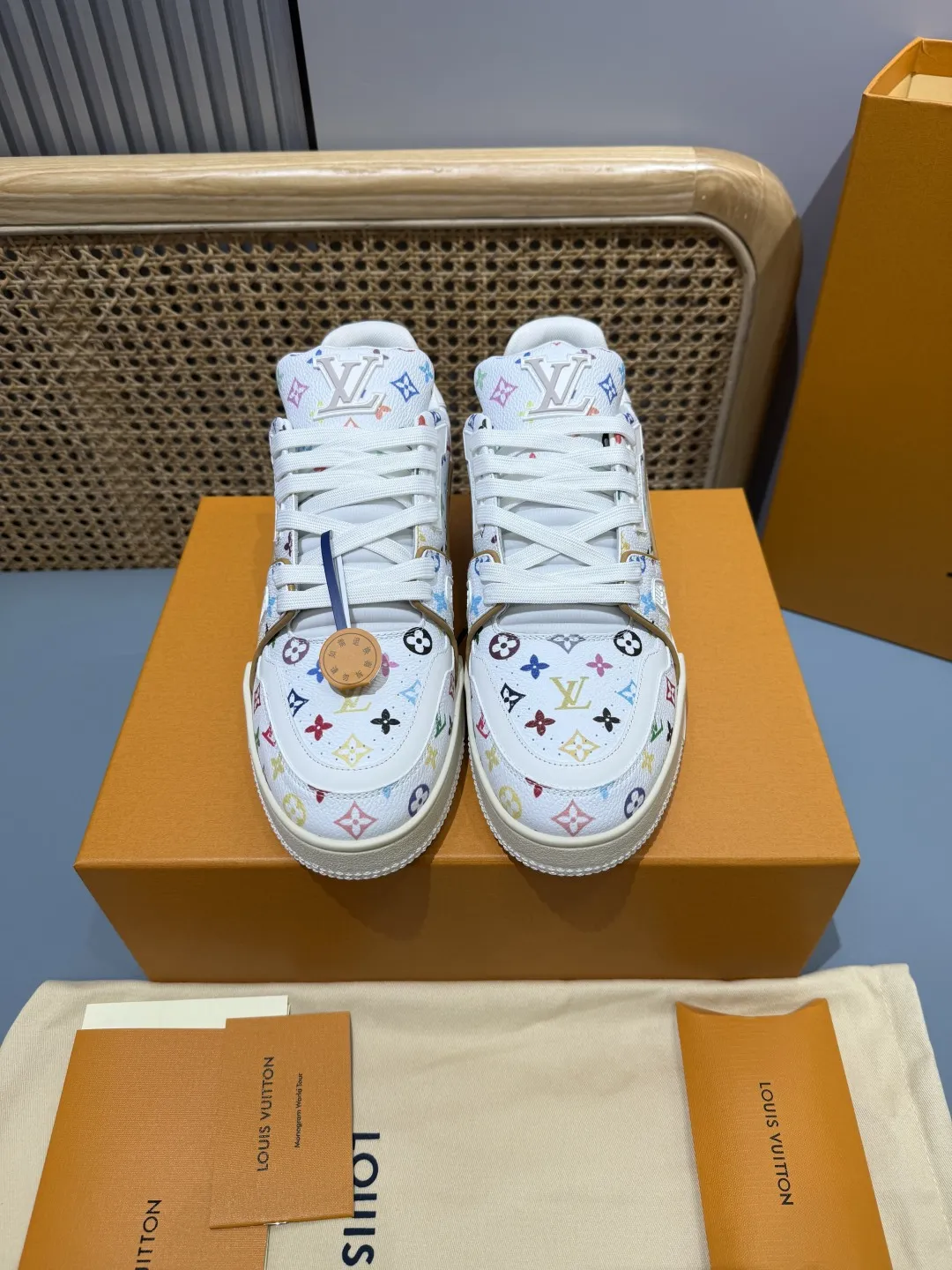 Louis Vuitton Trainer Monogram Multicolor Replica Shoes with Fake Louis Vuitton Design Durable 439