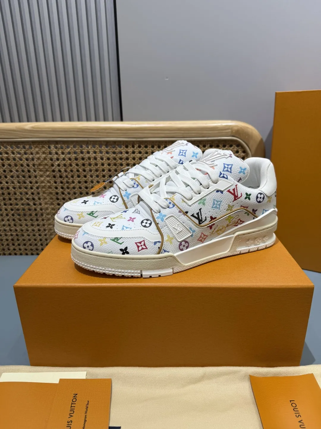 Louis Vuitton Trainer Monogram Multicolor Replica Shoes with Fake Louis Vuitton Design Durable 439