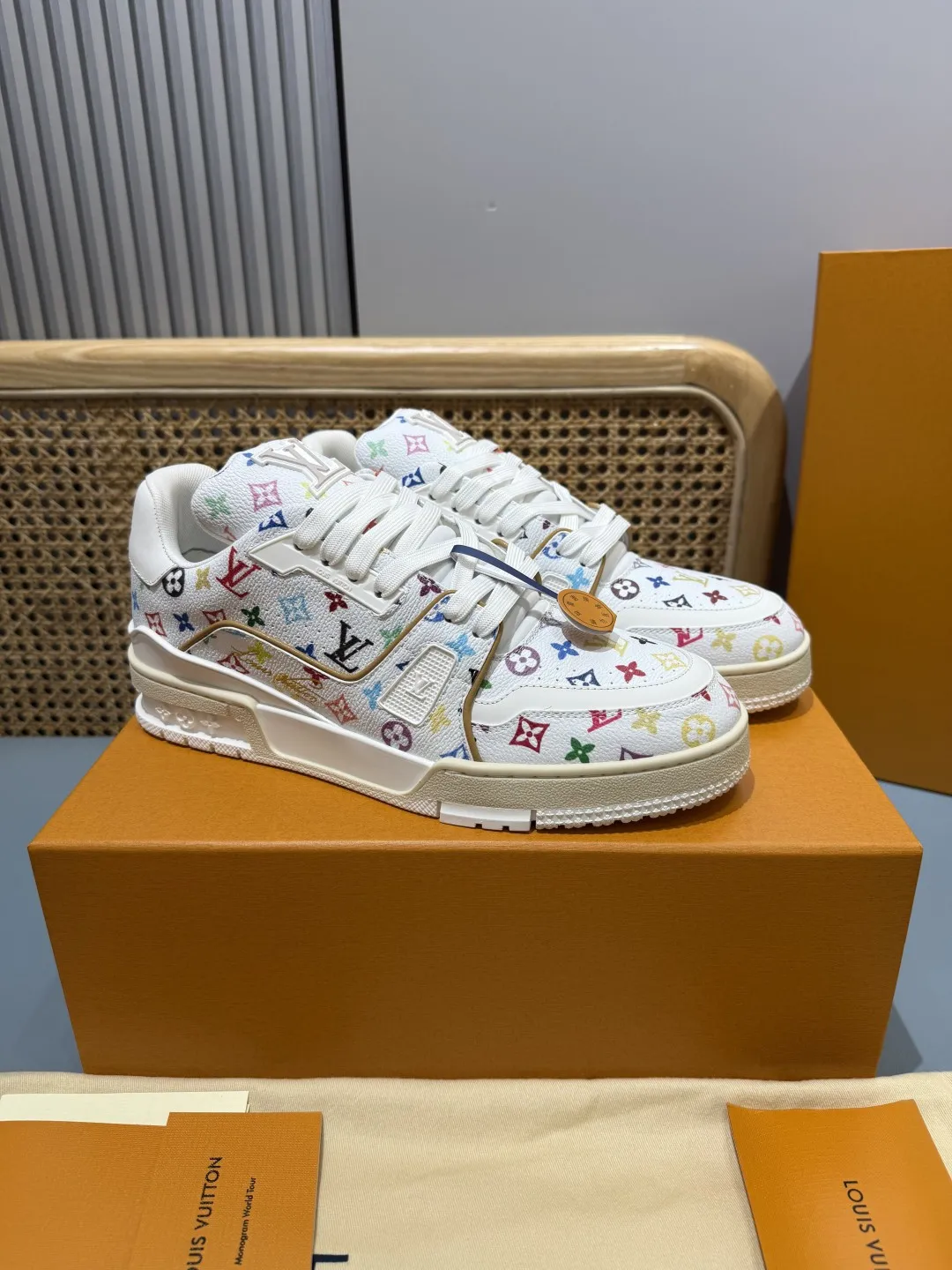 Louis Vuitton Trainer Monogram Multicolor Replica Shoes with Fake Louis Vuitton Design Durable 439