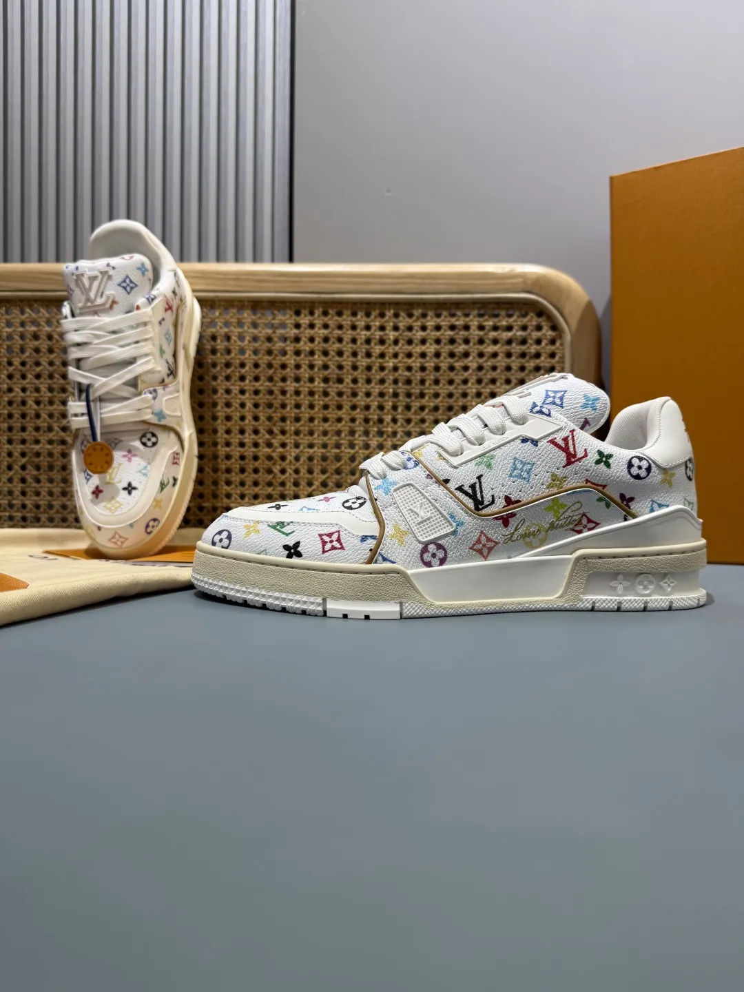 Louis Vuitton Trainer Monogram Multicolor Replica Shoes with Fake Louis Vuitton Design Durable 439
