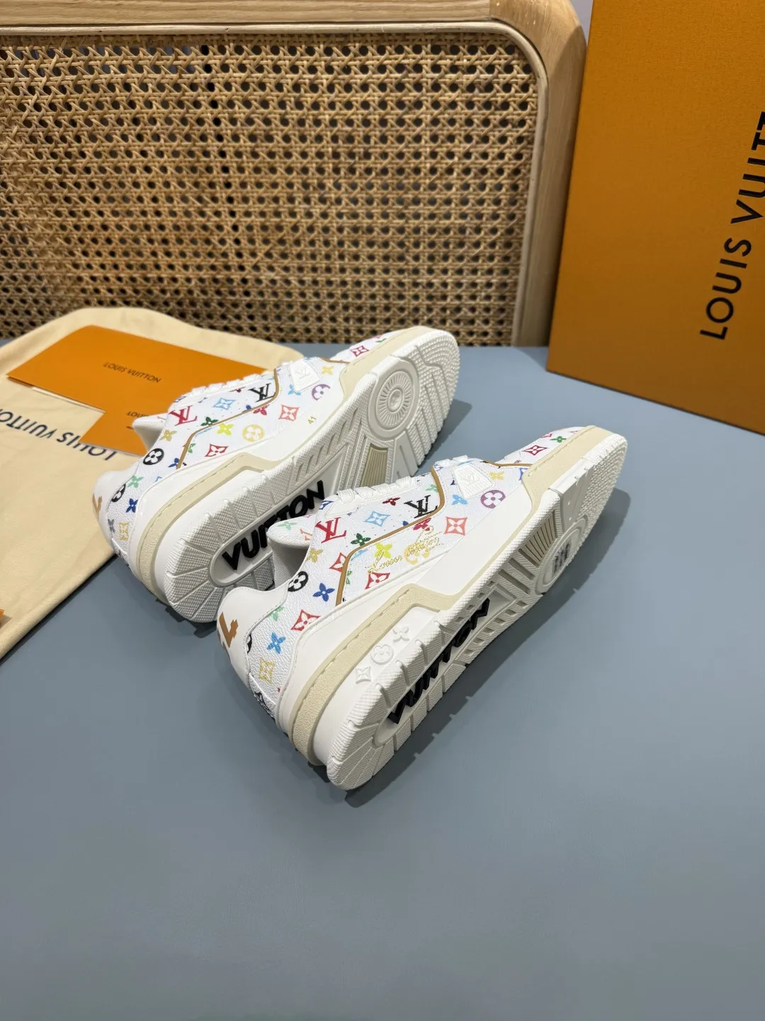 Louis Vuitton Trainer Monogram Multicolor Replica Shoes with Fake Louis Vuitton Design Durable 439