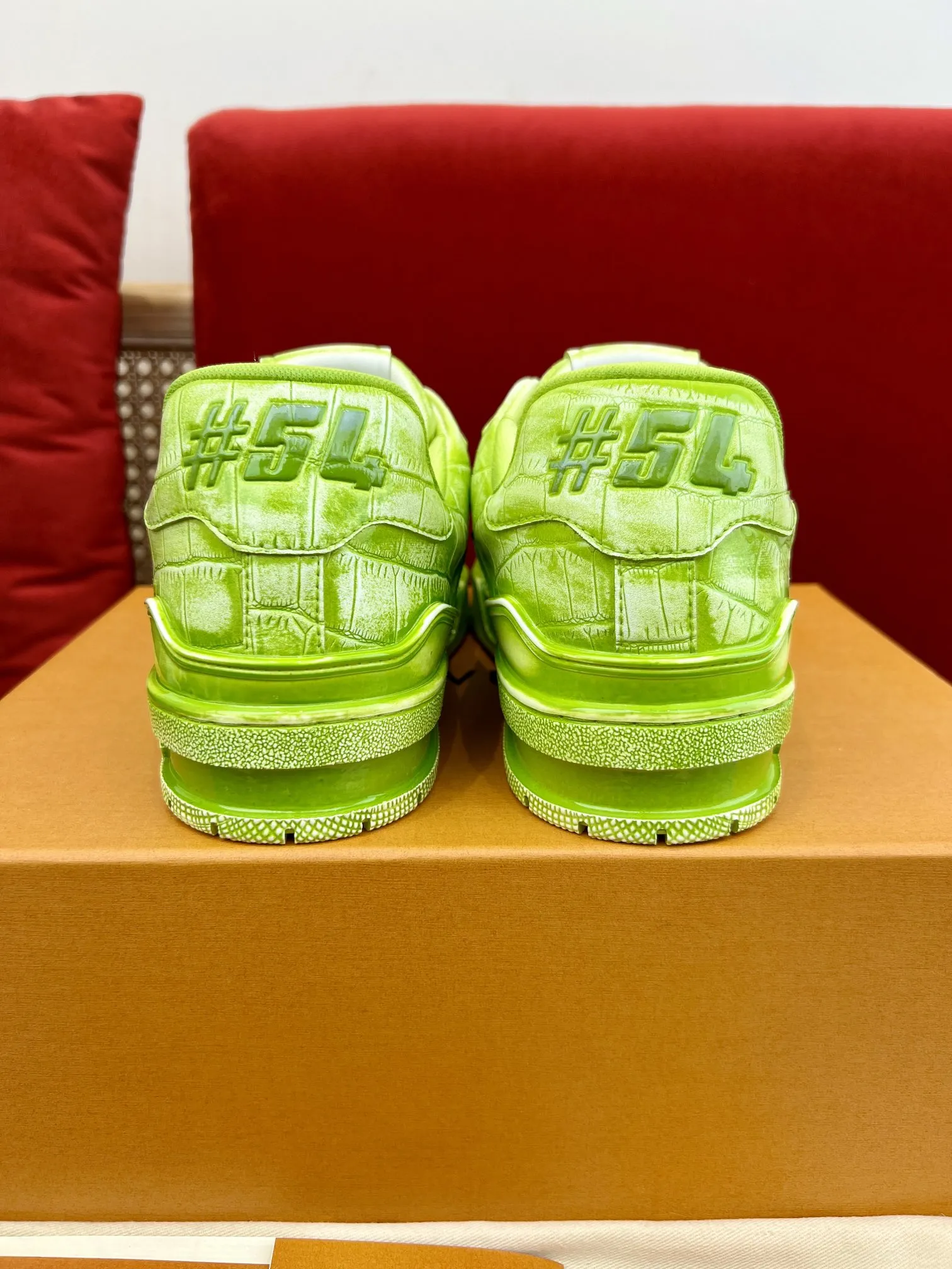 Louis Vuitton Trainer Neon Green Replica Shoes with Rep Sneakers Style Durable 345