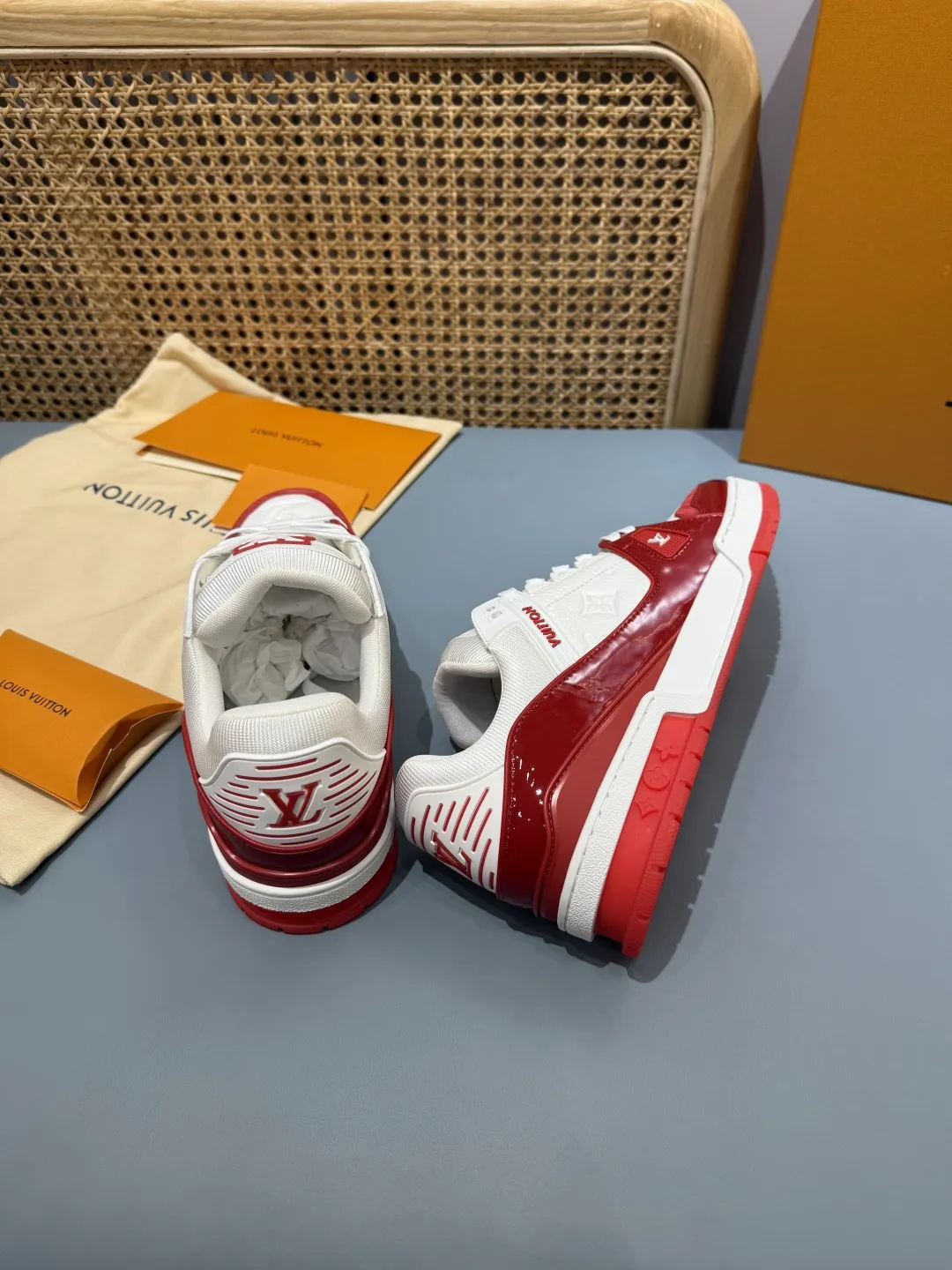 Louis Vuitton Trainer Pat Patent Leather Red White –  Replica Shoes & Louis Vuitton Fake Cozy 372