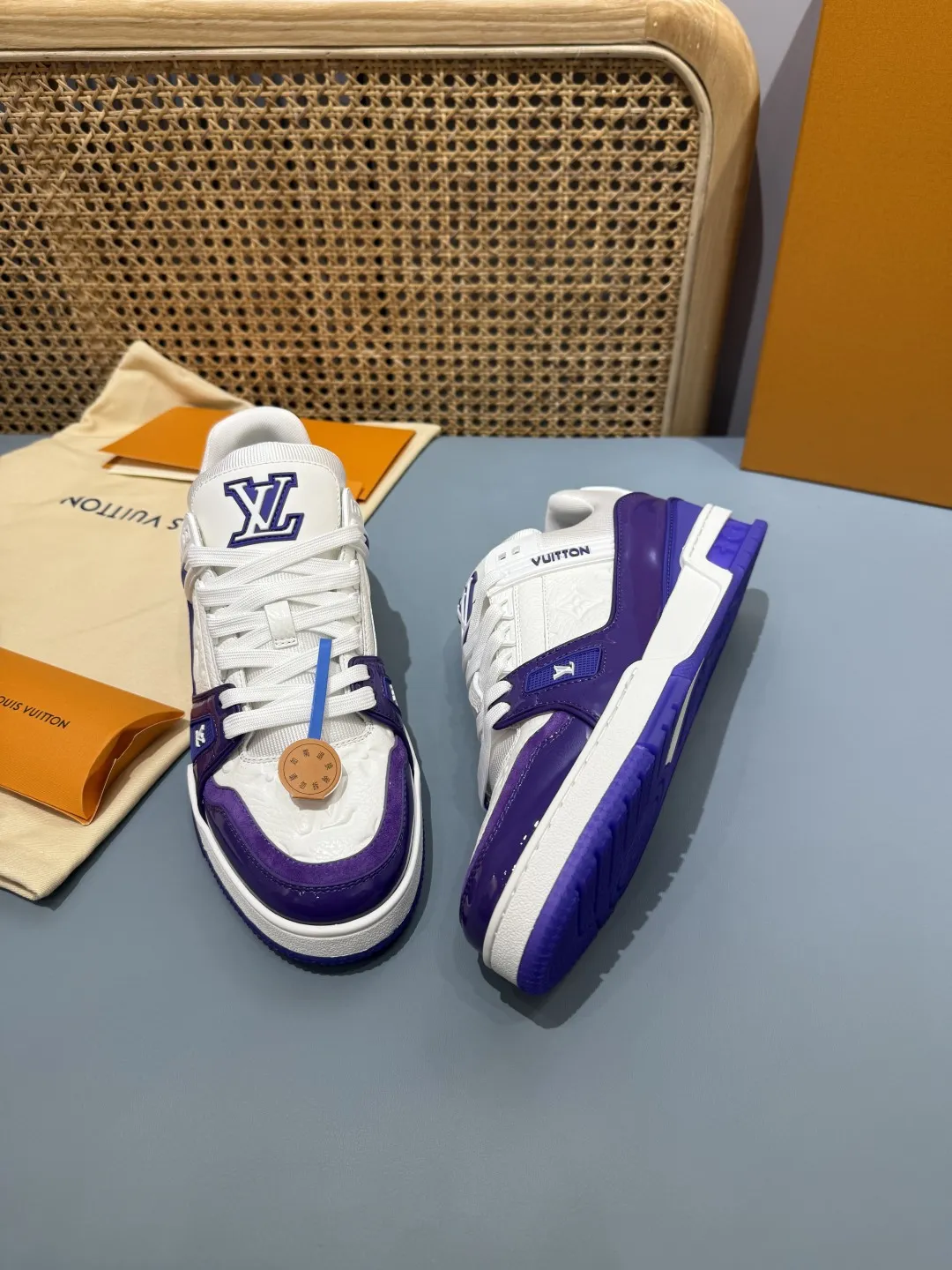 SoftTouch Louis Vuitton Trainer Patent Leather Purple White – Replica Shoes & LV Fake Edition 374