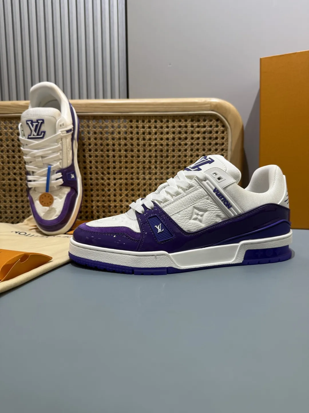 SoftTouch Louis Vuitton Trainer Patent Leather Purple White – Replica Shoes & LV Fake Edition 374