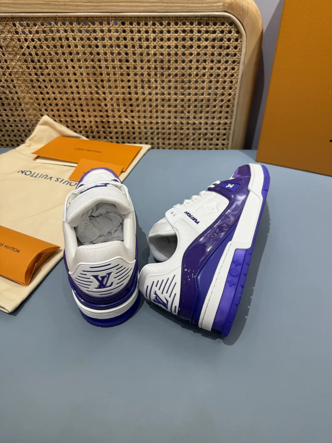 SoftTouch Louis Vuitton Trainer Patent Leather Purple White – Replica Shoes & LV Fake Edition 374