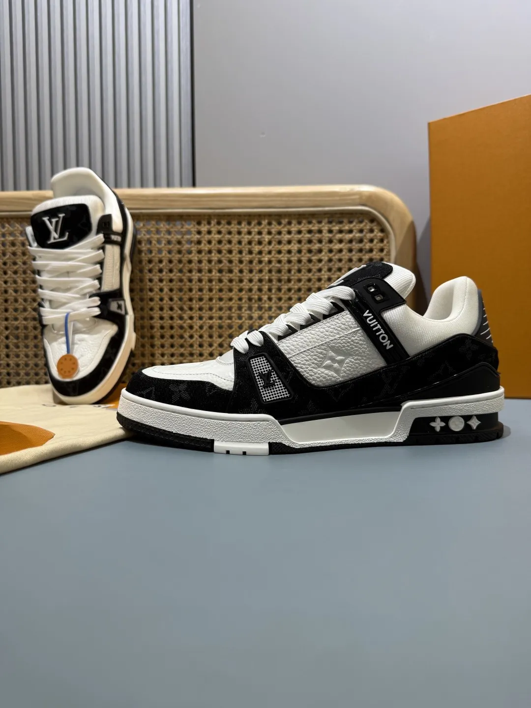 Louis Vuitton Trainer Sneaker Black Denim –  Replica Shoes & Rep Footwear Casual 398