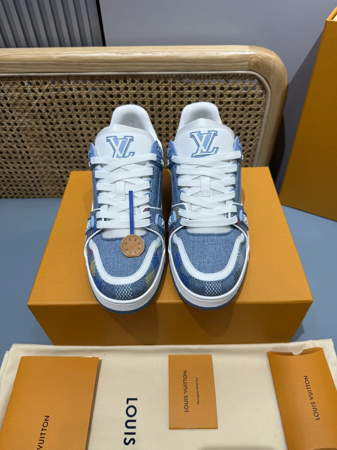 Louis Vuitton Trainer Sneaker Blue Monogram –  Replica Shoes & Rep Footwear Trendy 433