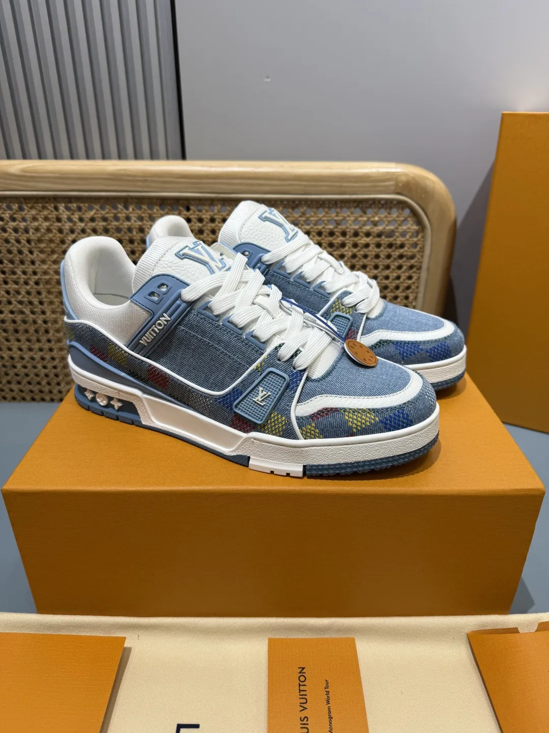 Louis Vuitton Trainer Sneaker Blue Monogram –  Replica Shoes & Rep Footwear Trendy 433