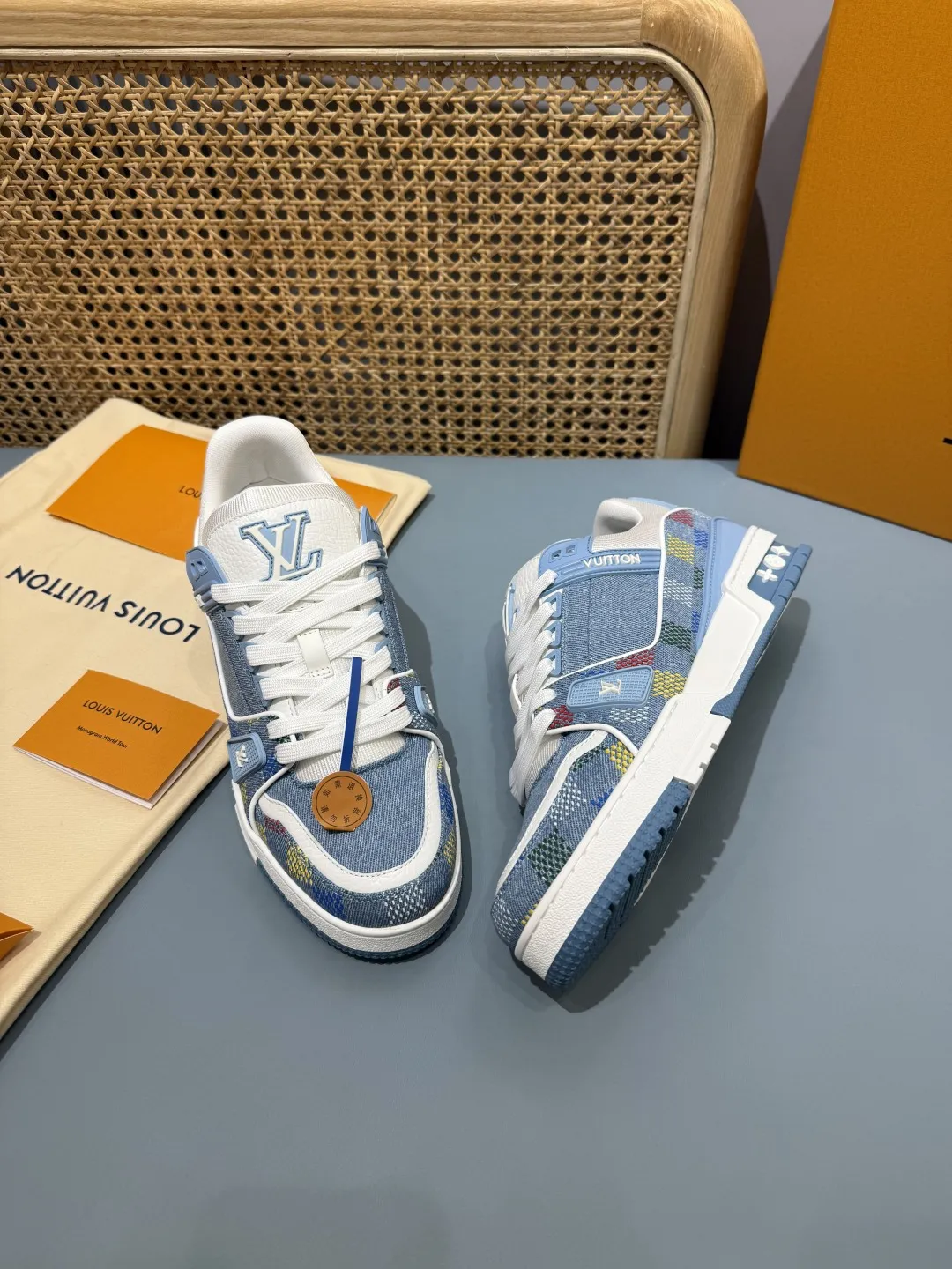 Louis Vuitton Trainer Sneaker Blue Monogram –  Replica Shoes & Rep Footwear Trendy 433