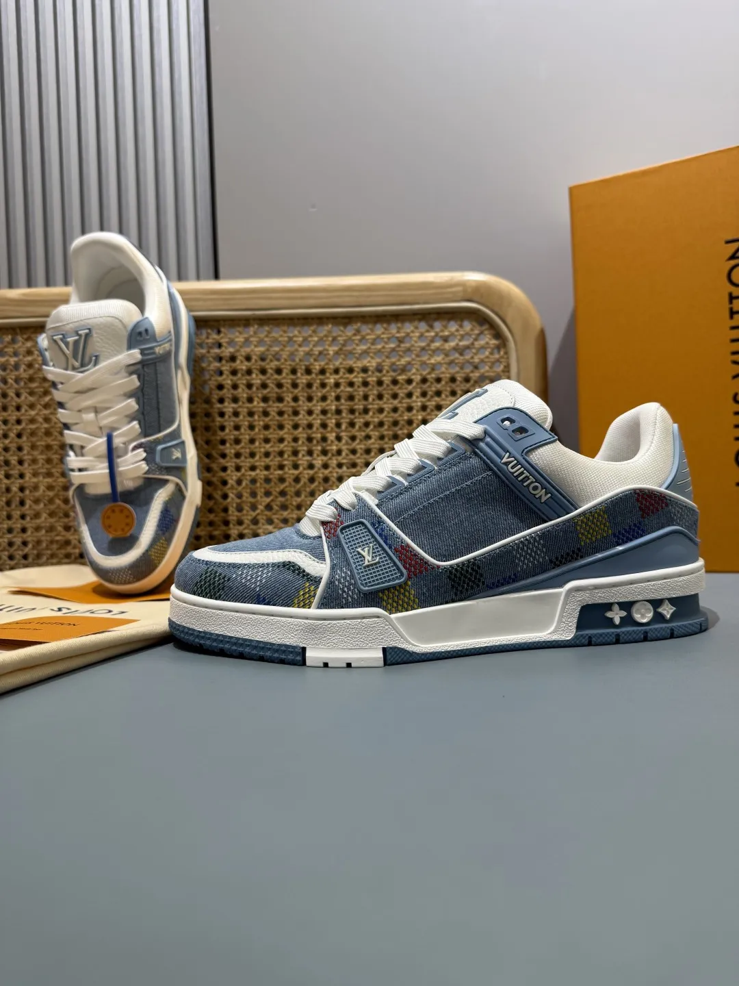 Louis Vuitton Trainer Sneaker Blue Monogram –  Replica Shoes & Rep Footwear Trendy 433