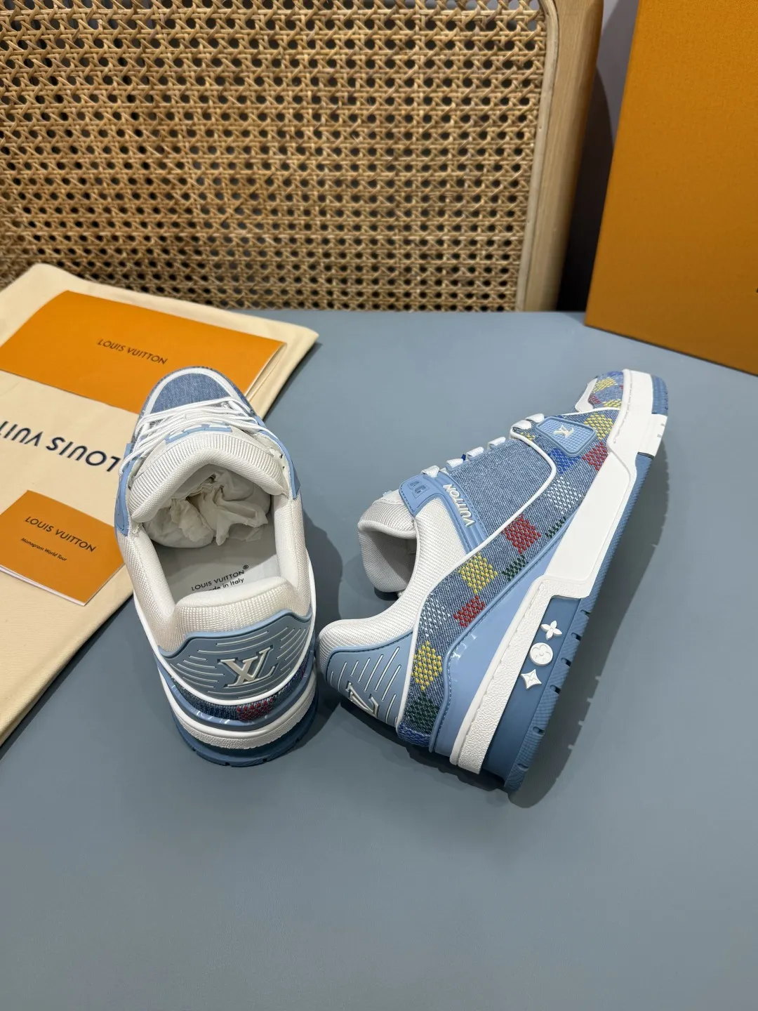 Louis Vuitton Trainer Sneaker Blue Monogram –  Replica Shoes & Rep Footwear Trendy 433