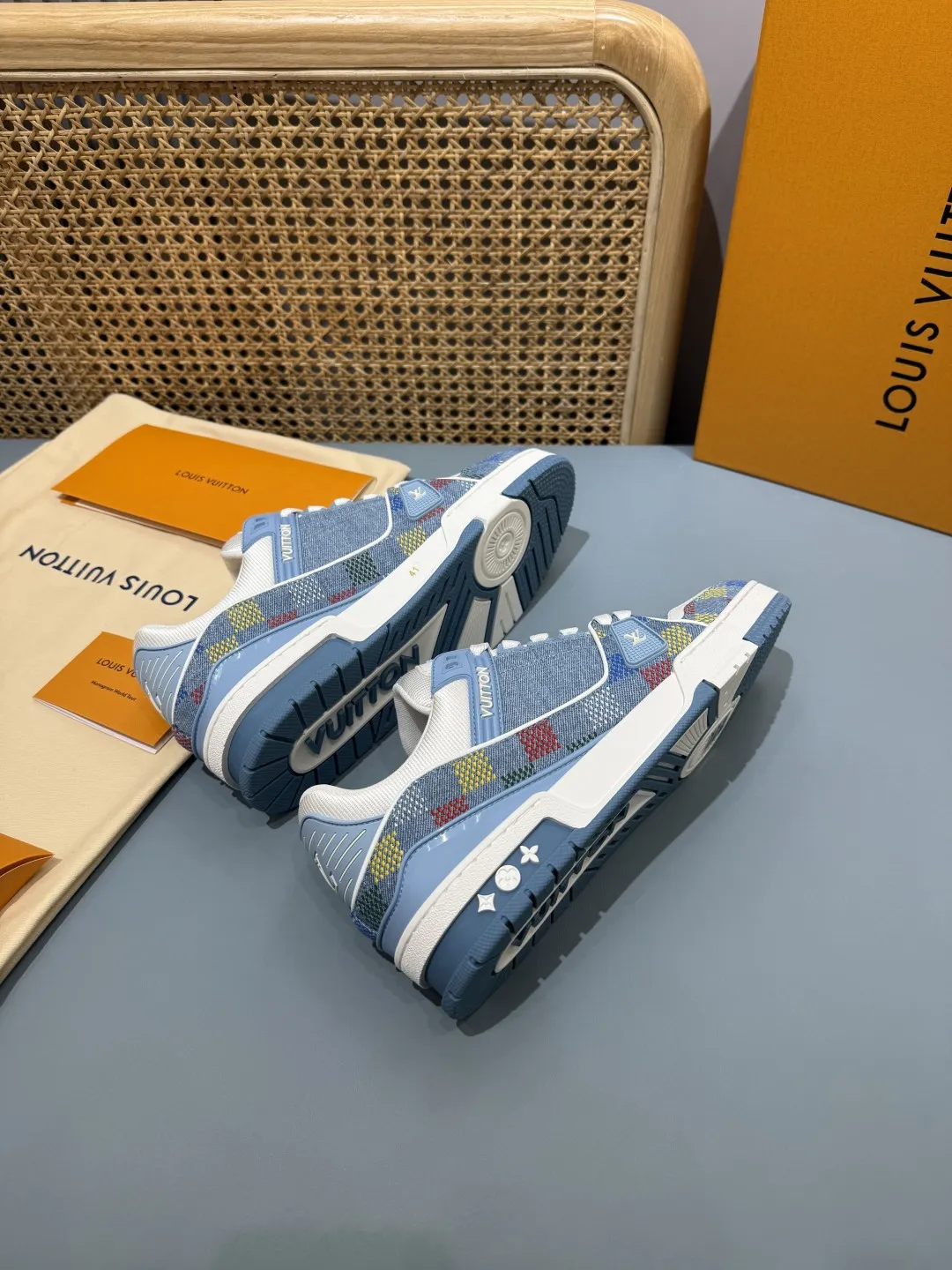 Louis Vuitton Trainer Sneaker Blue Monogram –  Replica Shoes & Rep Footwear Trendy 433