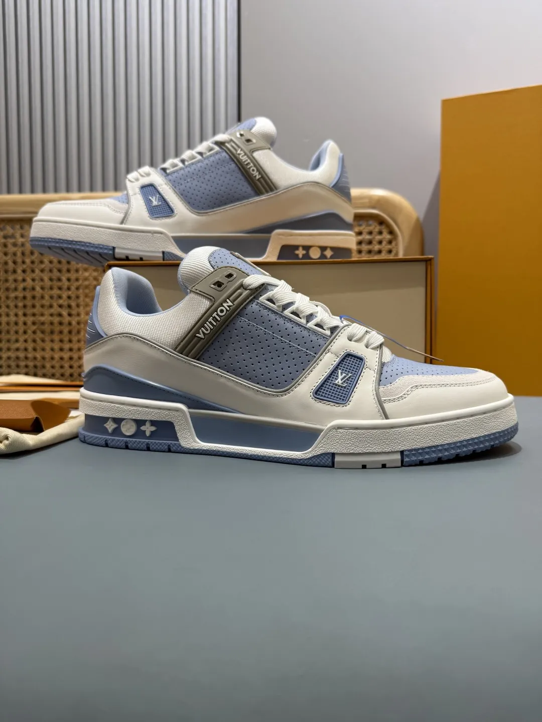 Louis Vuitton Trainer Sneaker Blue White – Replica Shoes & Louis Vuitton Fake Edition Reliable 385