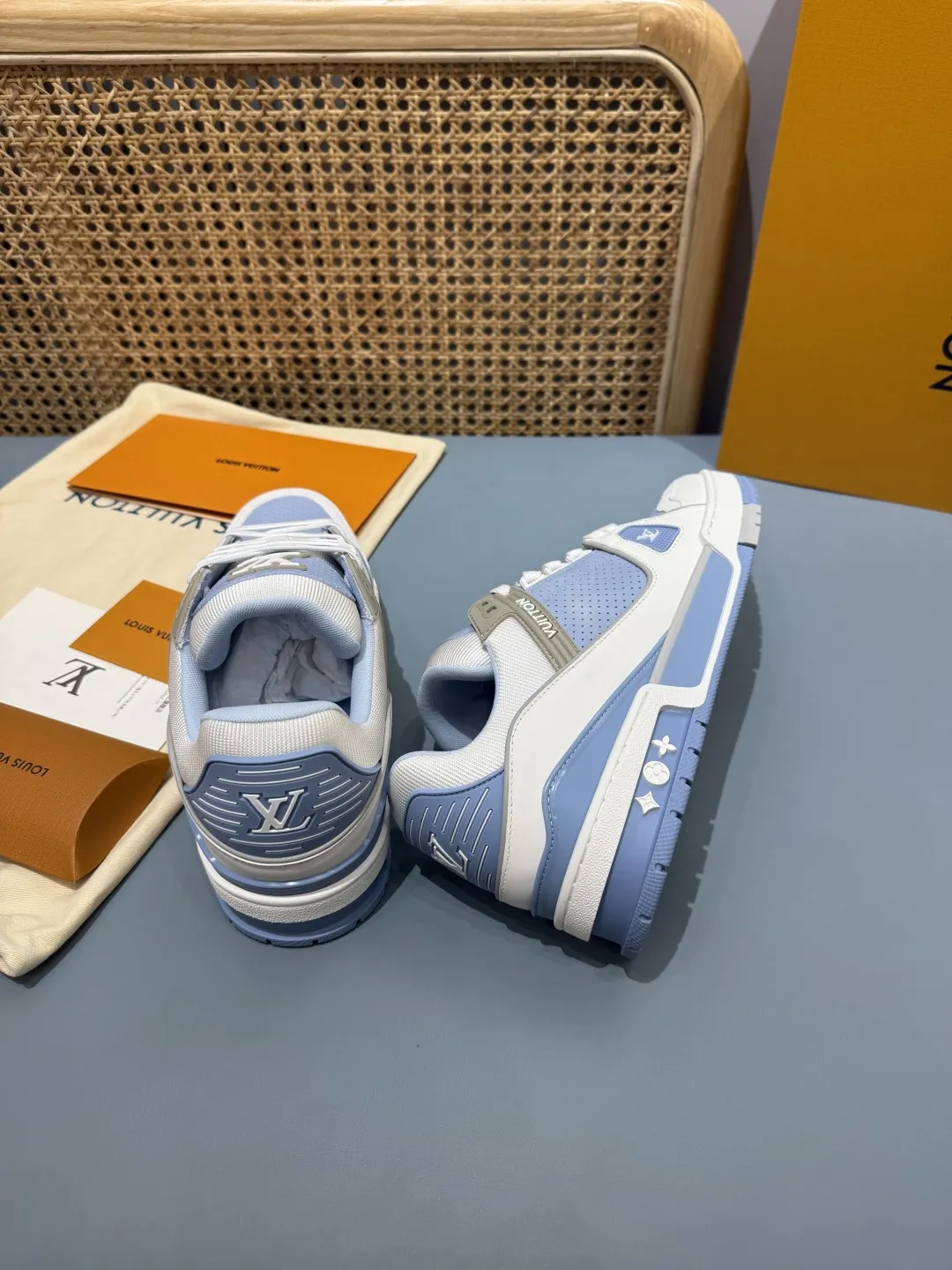 Louis Vuitton Trainer Sneaker Blue White – Replica Shoes & Louis Vuitton Fake Edition Reliable 385