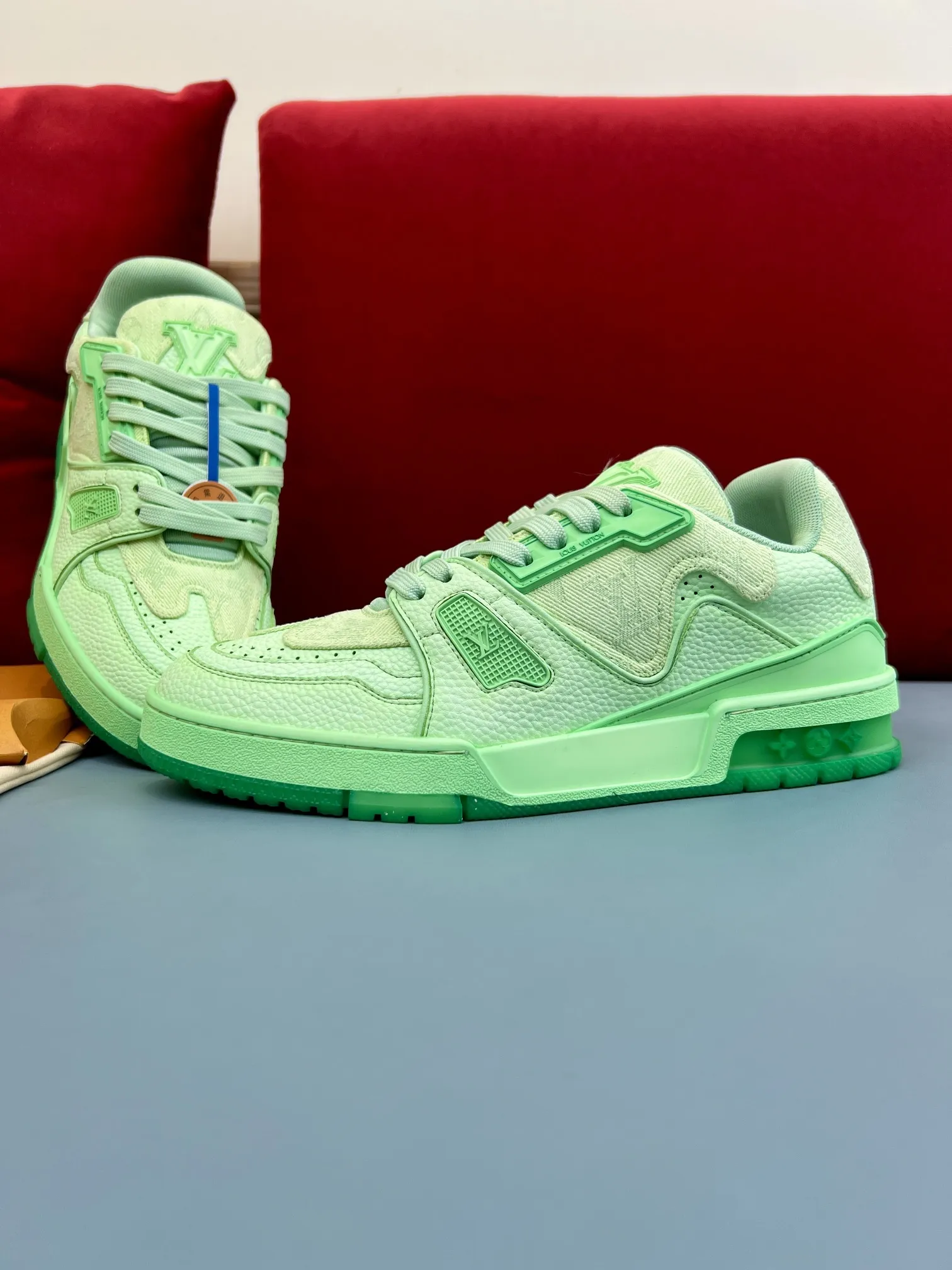 Louis Vuitton Trainer Sneaker Green Monogram –  Replica Shoes OnTrend 334