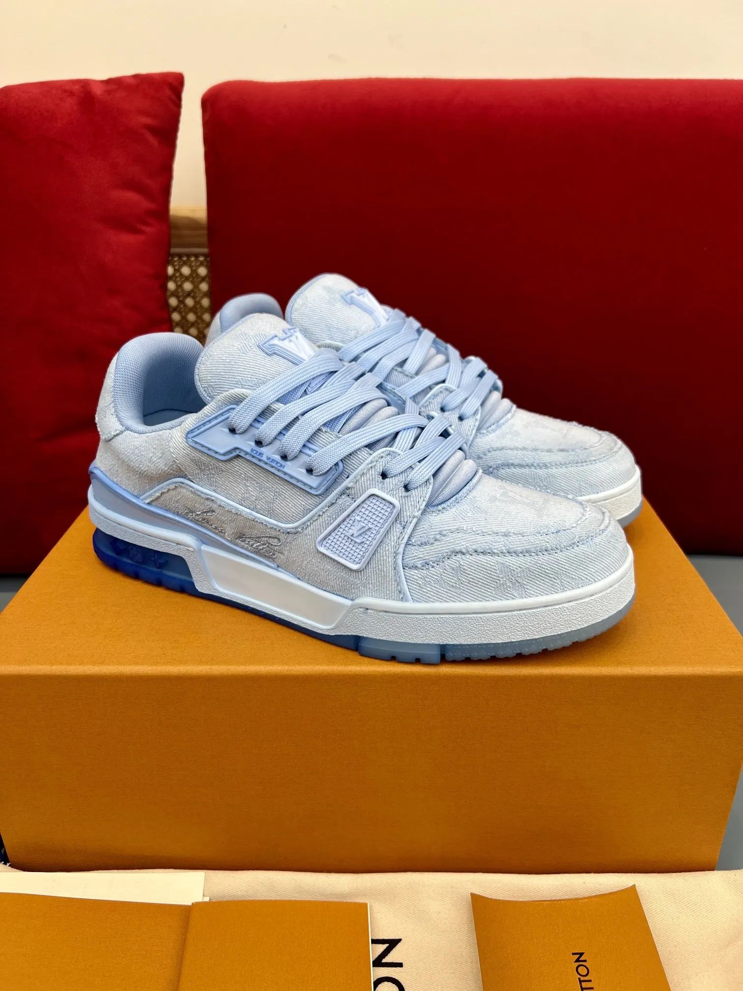 Louis Vuitton Trainer Sneaker Light Blue Denim – Replica Shoes & LV Fake Edition MultiPurpose 324