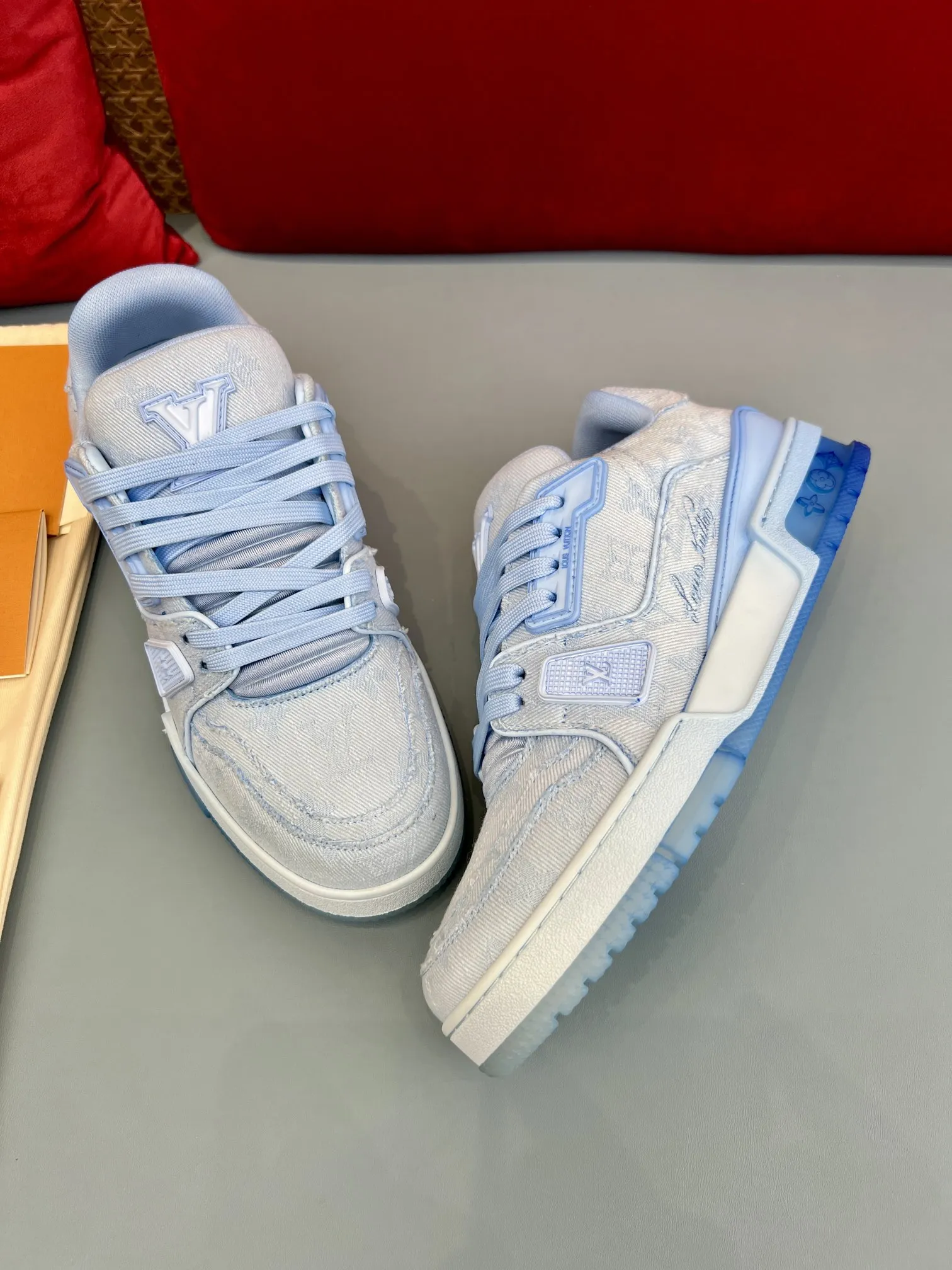 Louis Vuitton Trainer Sneaker Light Blue Denim – Replica Shoes & LV Fake Edition MultiPurpose 324