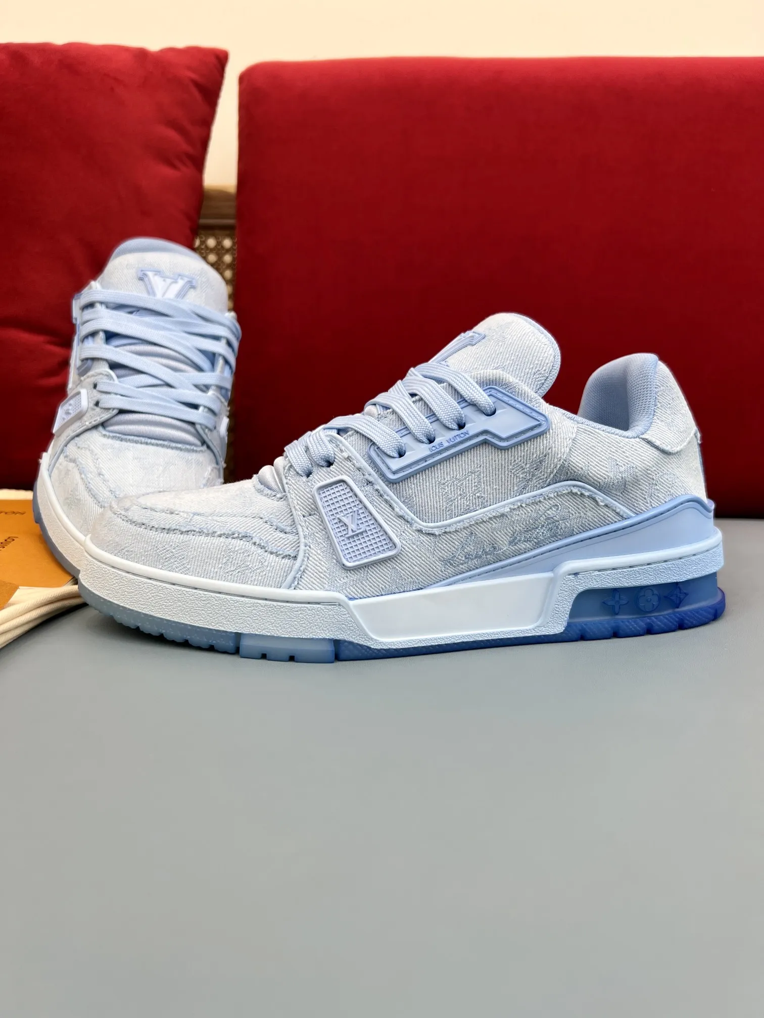 Louis Vuitton Trainer Sneaker Light Blue Denim – Replica Shoes & LV Fake Edition MultiPurpose 324
