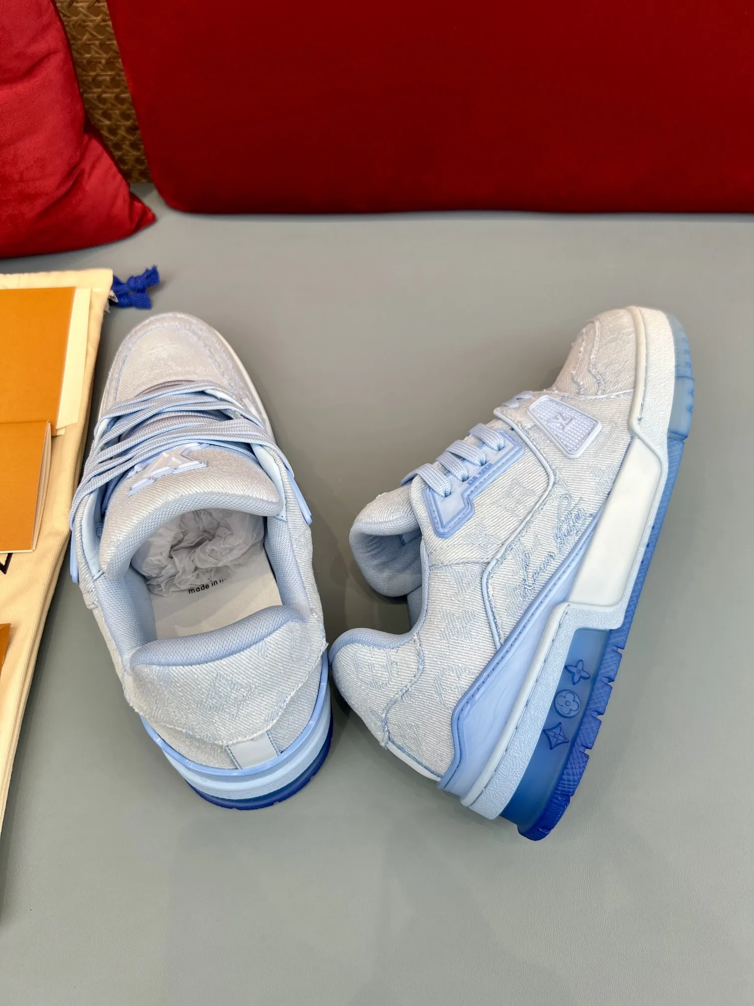 Louis Vuitton Trainer Sneaker Light Blue Denim – Replica Shoes & LV Fake Edition MultiPurpose 324