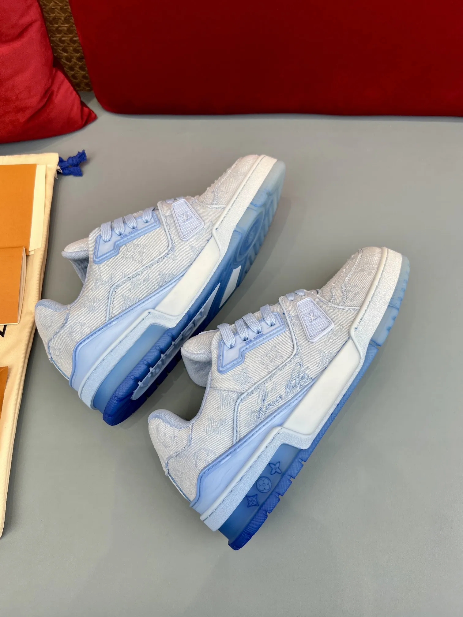 Louis Vuitton Trainer Sneaker Light Blue Denim – Replica Shoes & LV Fake Edition MultiPurpose 324