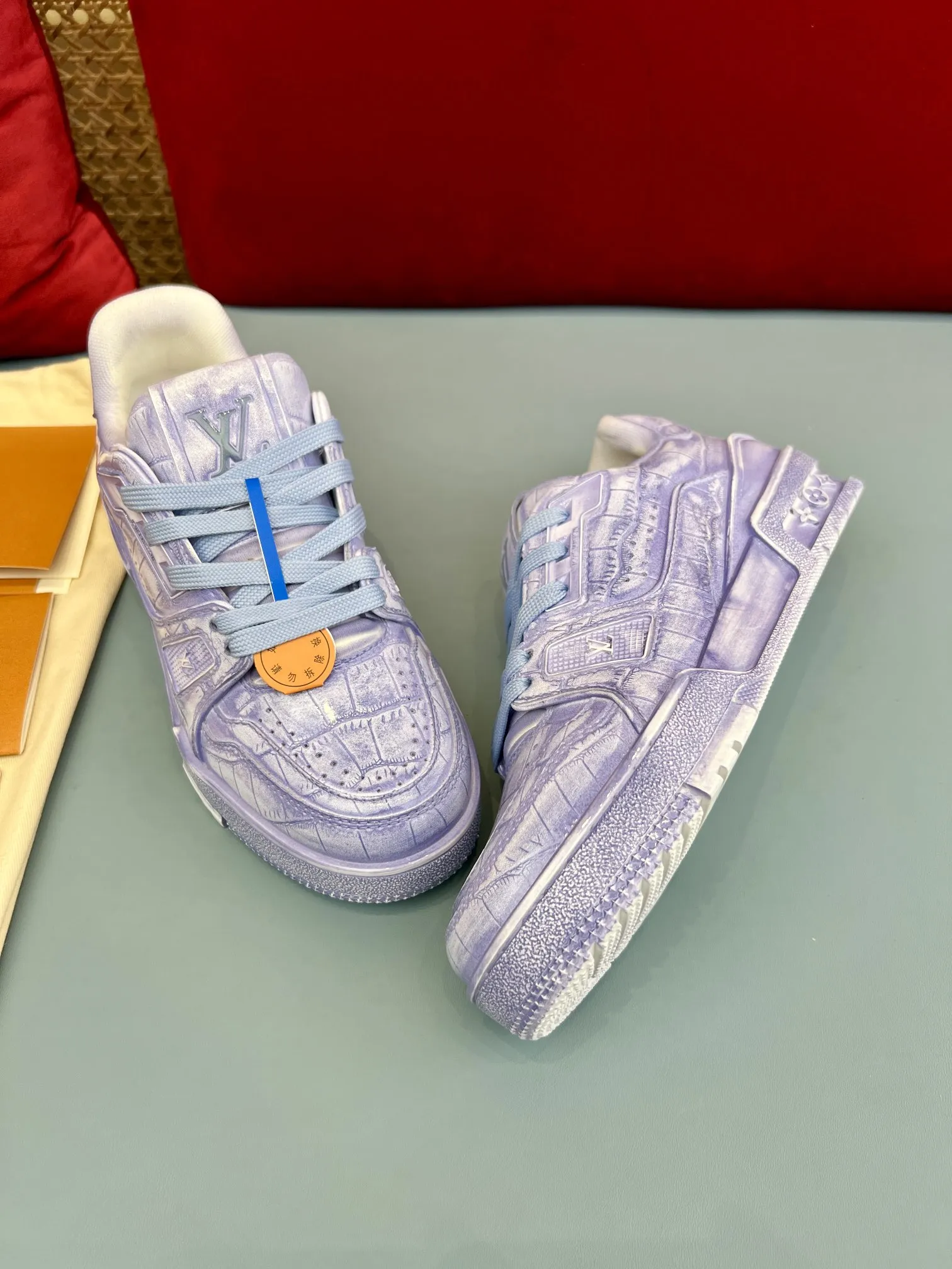 EasyCare Louis Vuitton Trainer Sneaker Light Blue Leather –  Replica Shoes & Rep Footwear 347