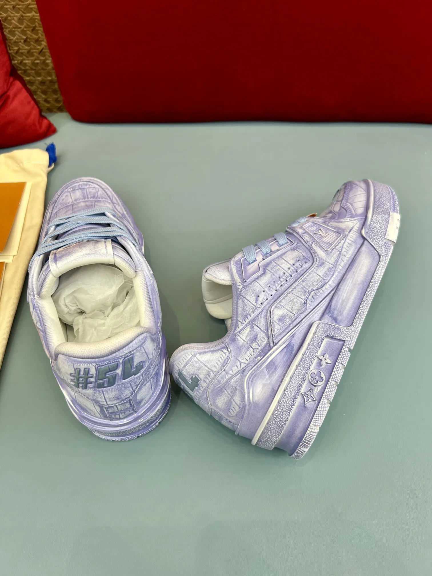 EasyCare Louis Vuitton Trainer Sneaker Light Blue Leather –  Replica Shoes & Rep Footwear 347