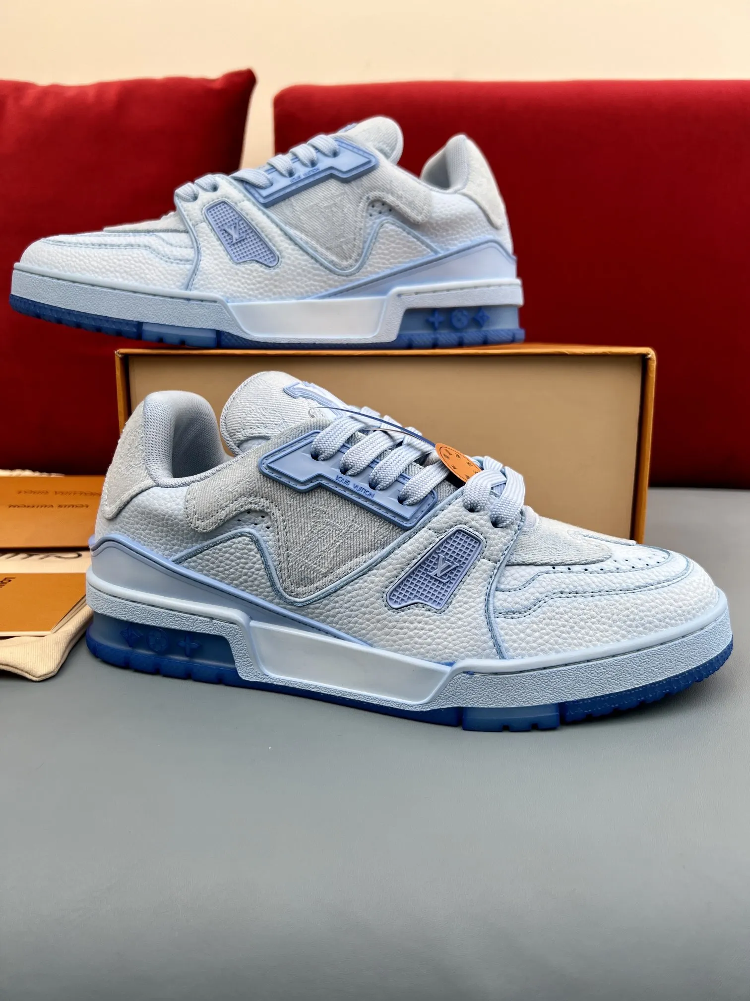 Louis Vuitton Trainer Sneaker Light Blue Monogram – Replica Shoes & LV Fake Edition Attractive 307