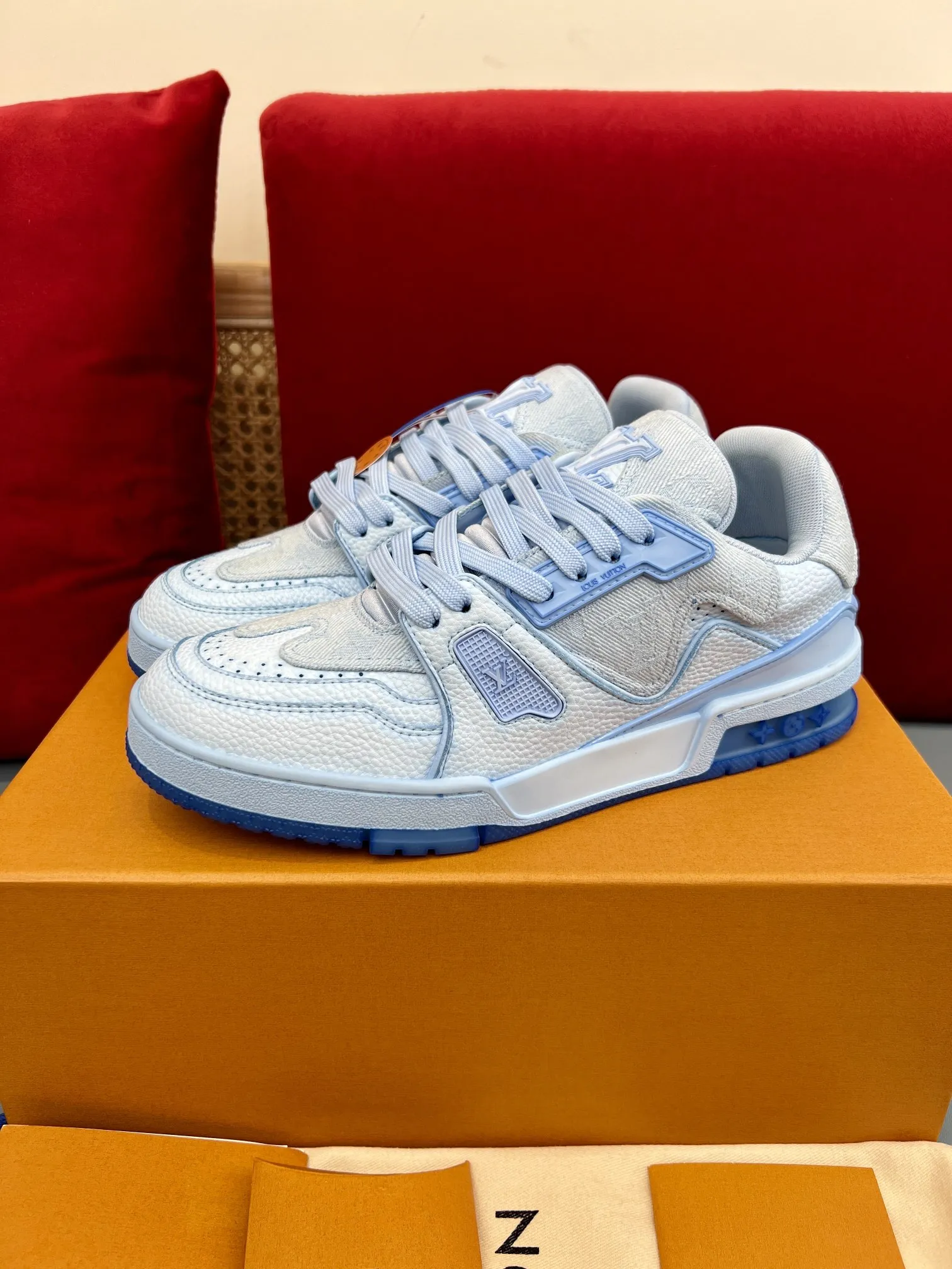 Louis Vuitton Trainer Sneaker Light Blue Monogram – Replica Shoes & LV Fake Edition Attractive 307