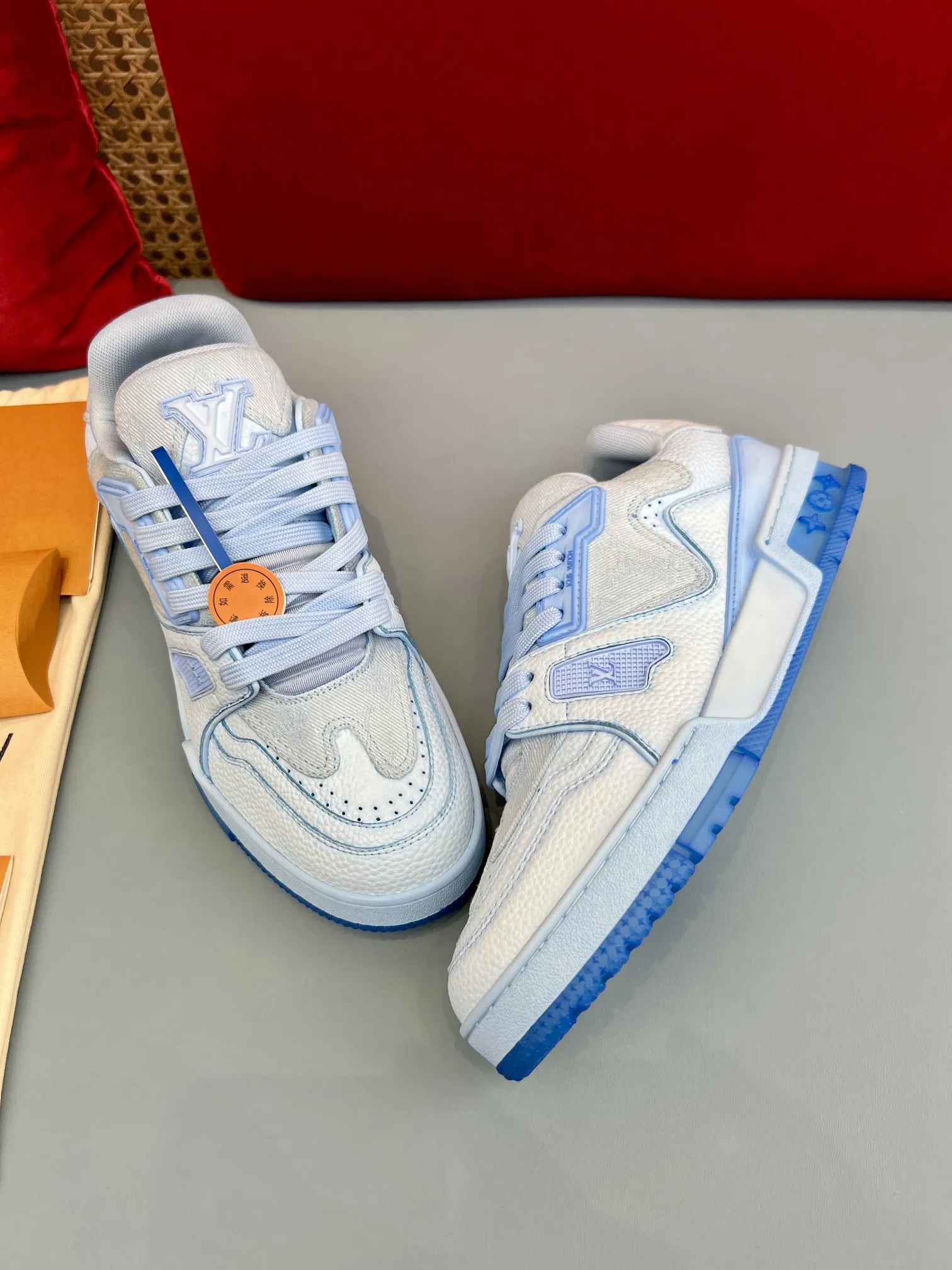Louis Vuitton Trainer Sneaker Light Blue Monogram – Replica Shoes & LV Fake Edition Attractive 307