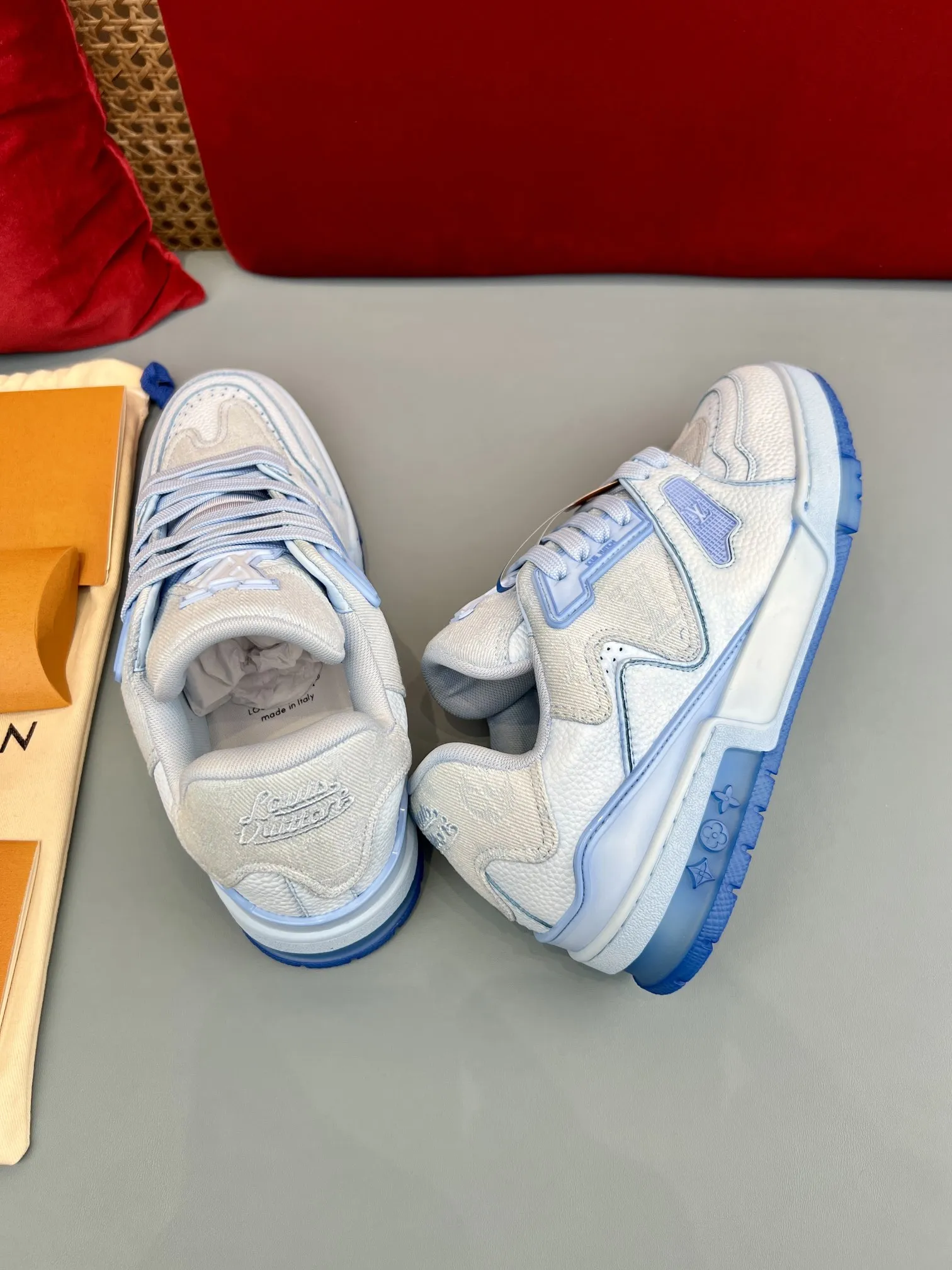 Louis Vuitton Trainer Sneaker Light Blue Monogram – Replica Shoes & LV Fake Edition Attractive 307