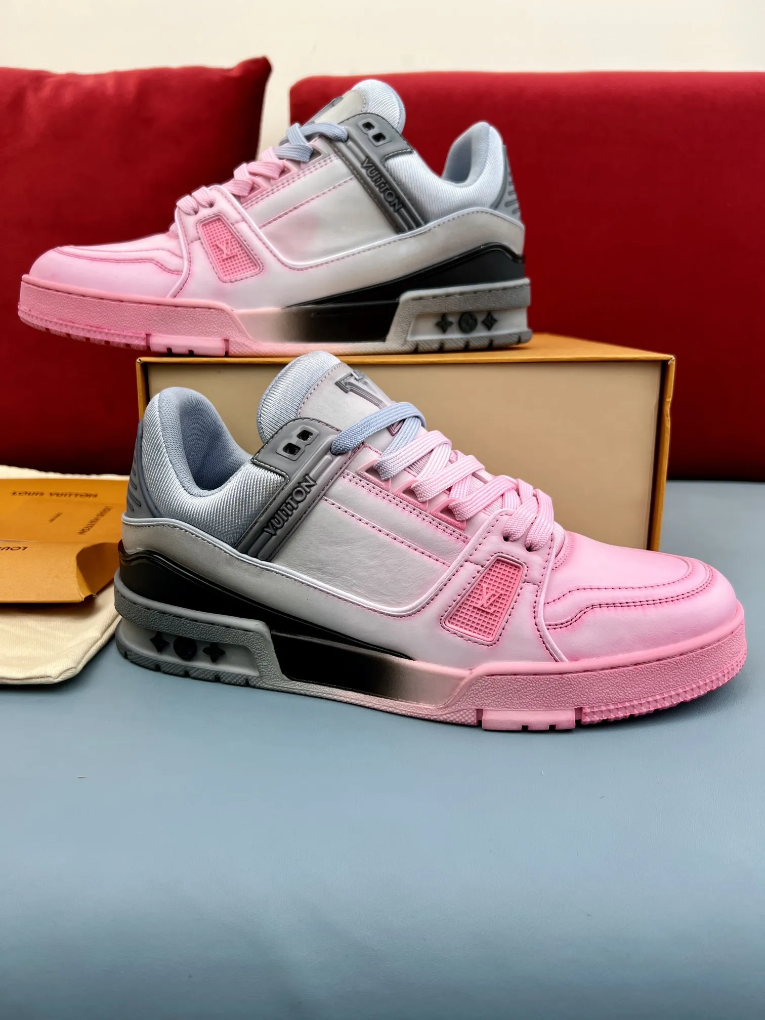 Louis Vuitton Trainer Sneaker Pink Grey – Replica Shoes & Louis Vuitton Fake WaterResistant 331