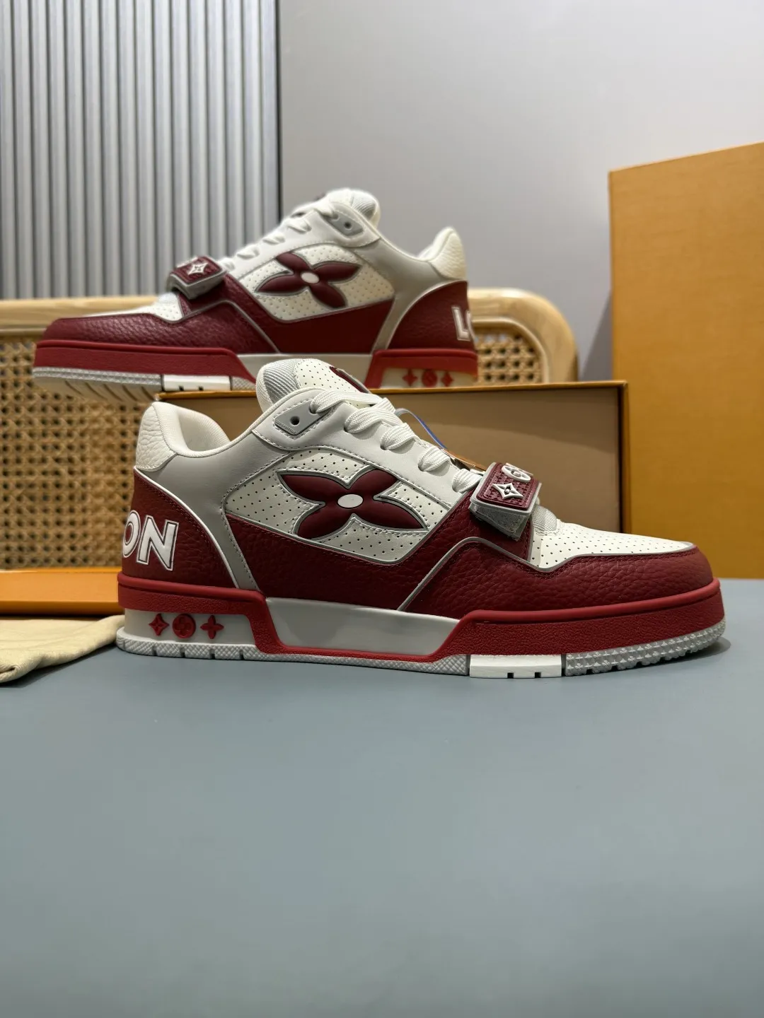 Louis Vuitton Trainer Sneaker Red White –  Replica Shoes & Rep Footwear ZipUp 442